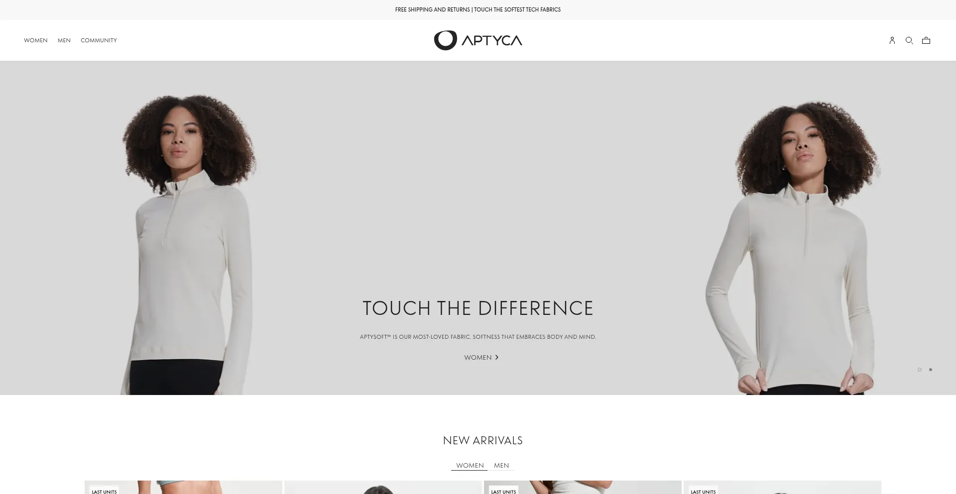 Website screenshot of Aptyca.com