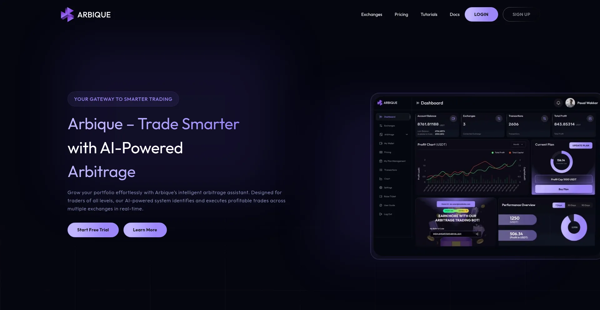 Website screenshot of Arbique.com