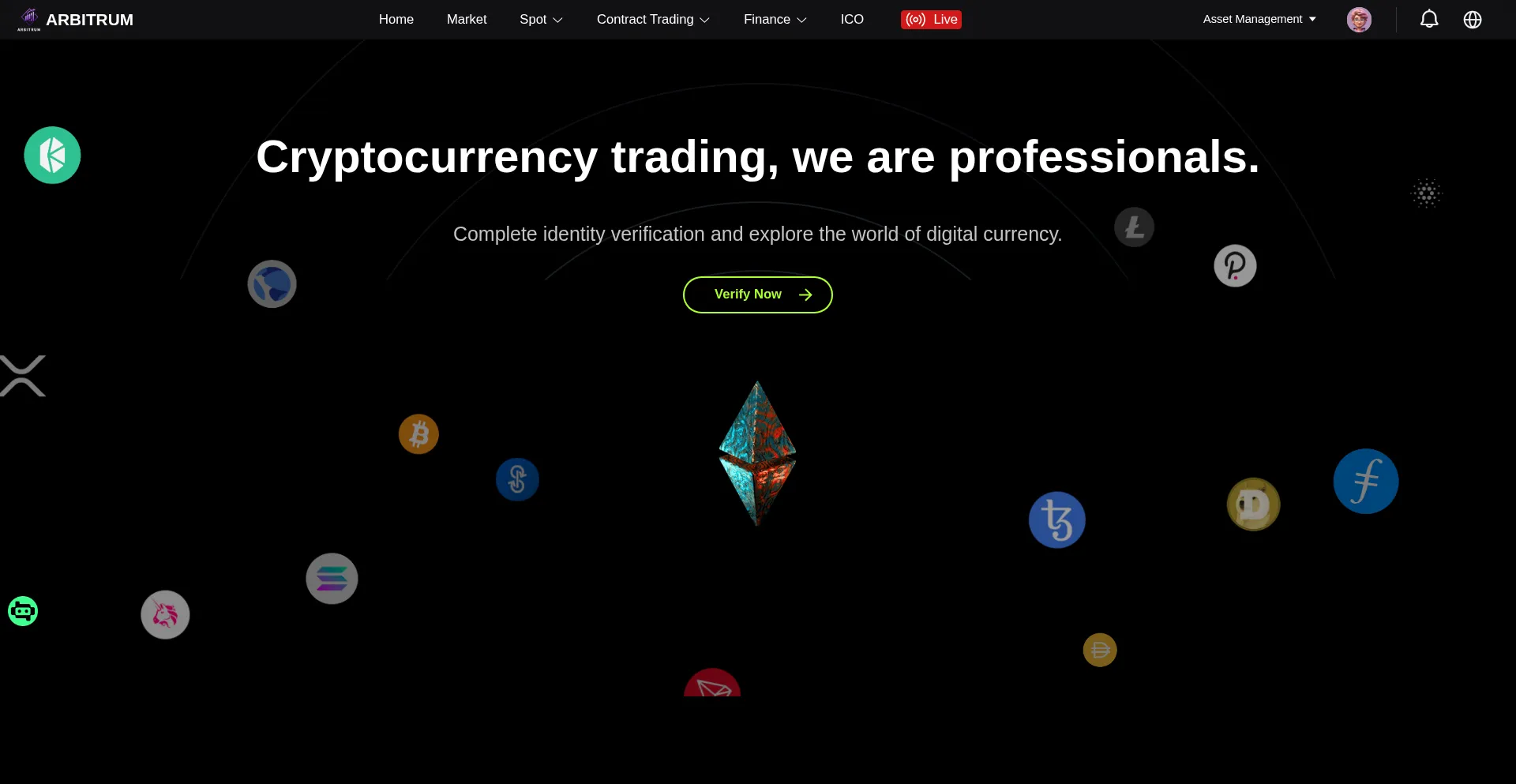 Website screenshot of Arbitrumtrade.com