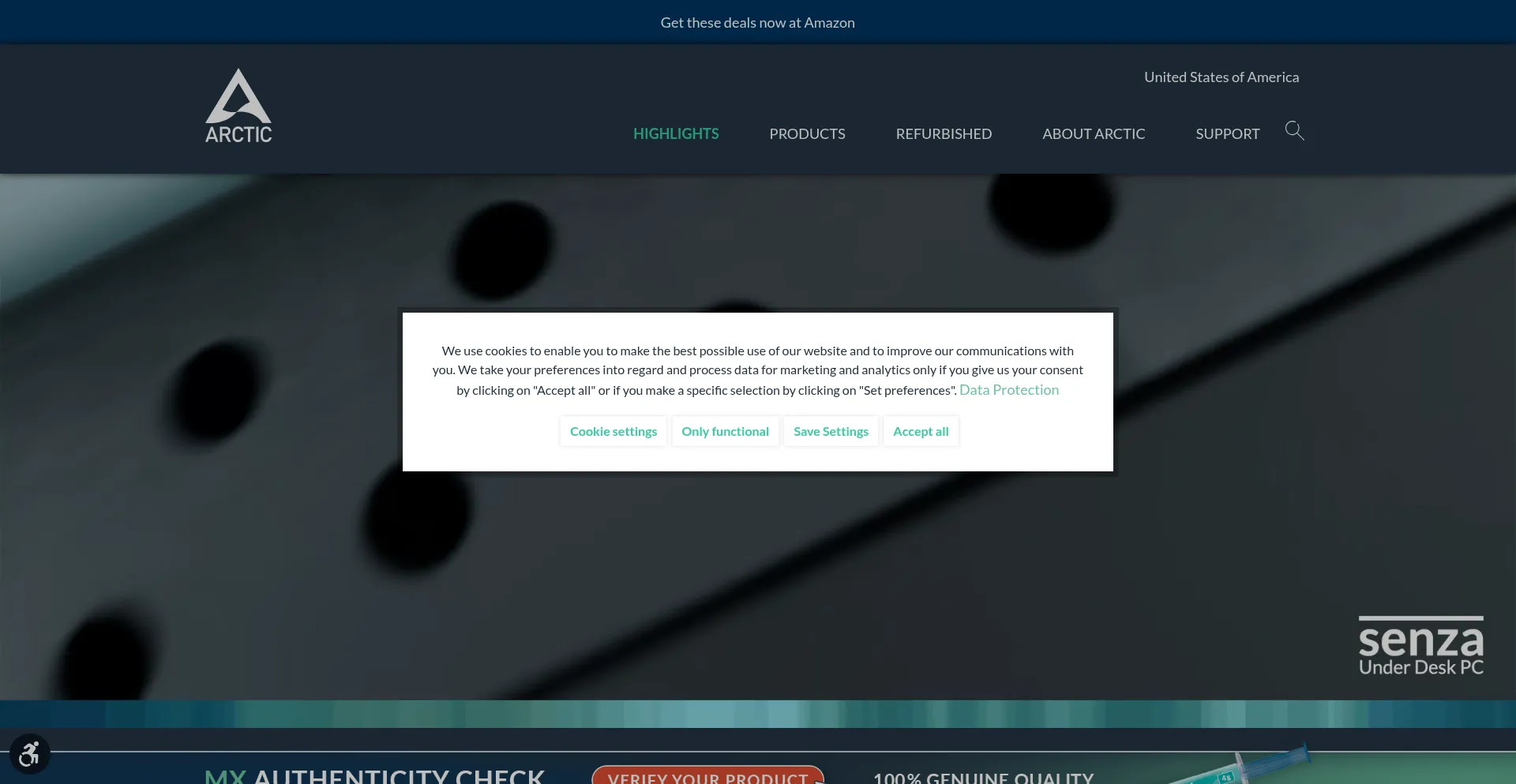 Website screenshot of Arctic.de