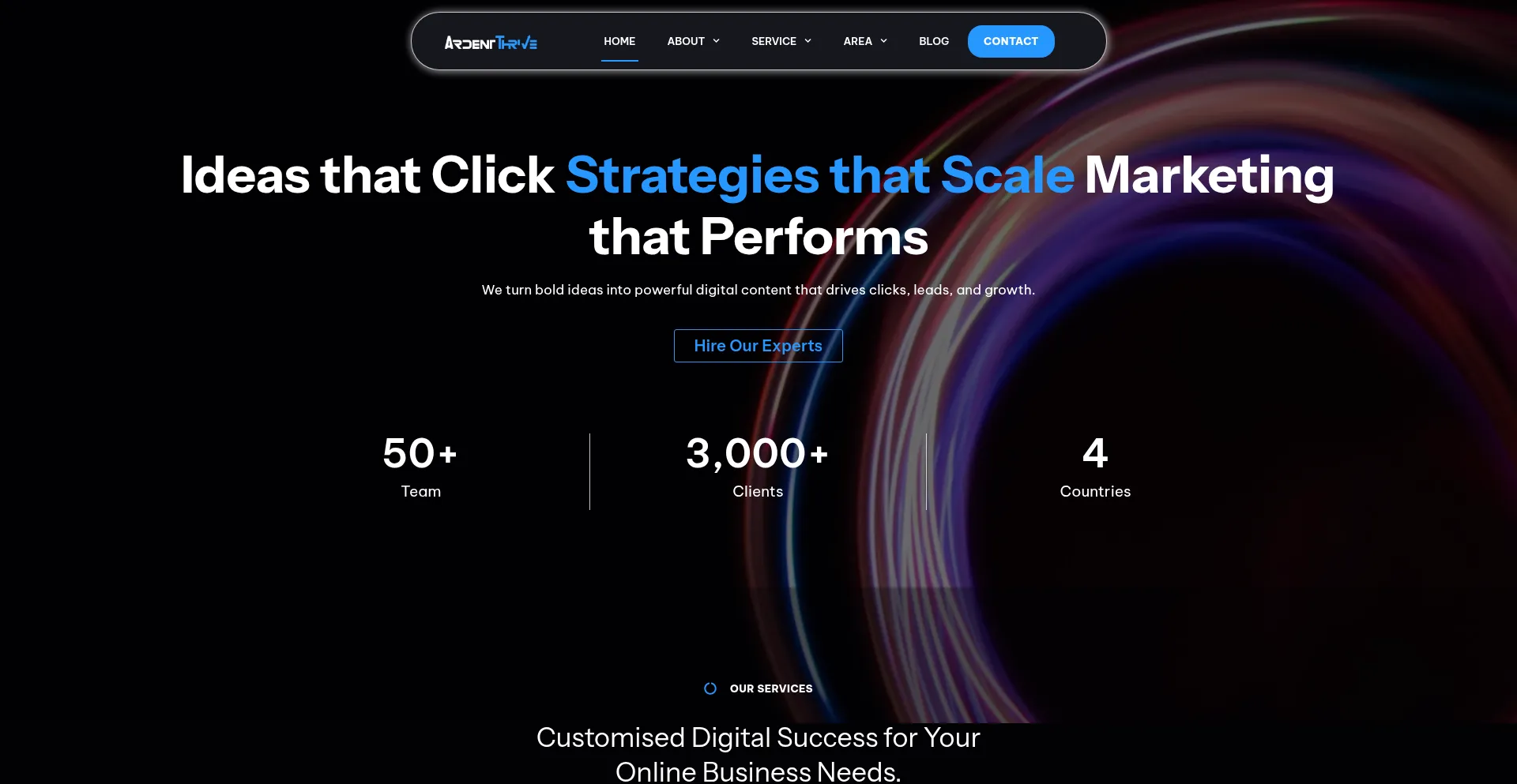 Website screenshot of Ardent-thrive.com
