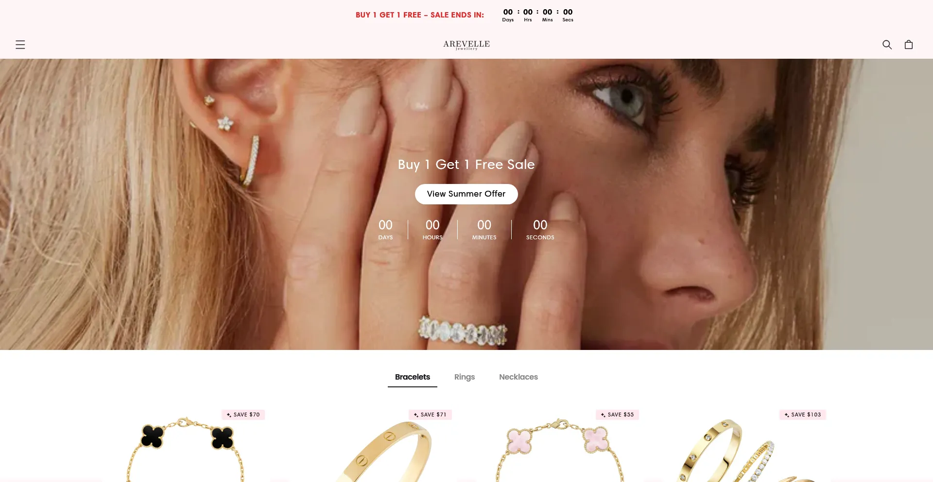 Website screenshot of Arevelle.com