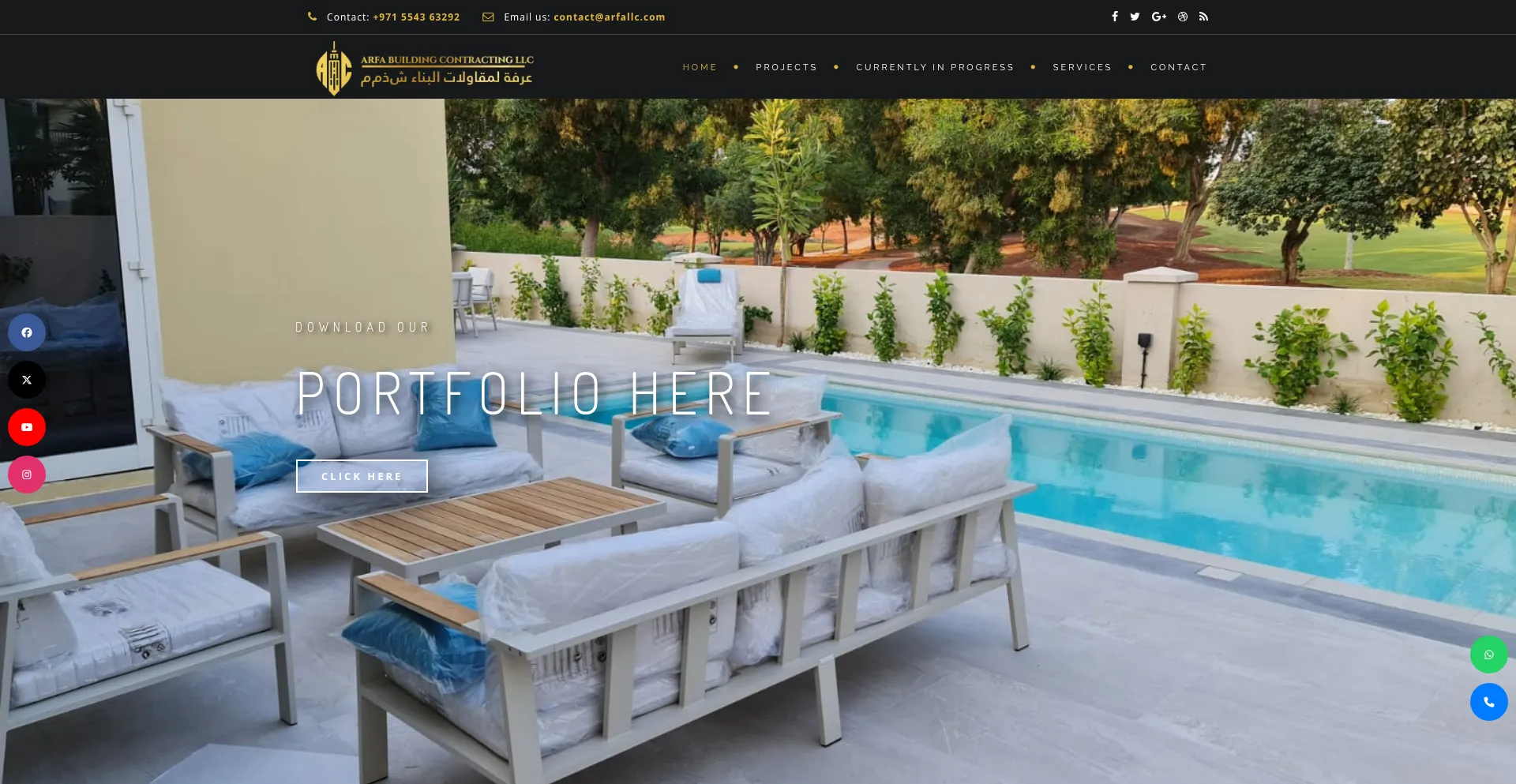 Website screenshot of Arfallc.com