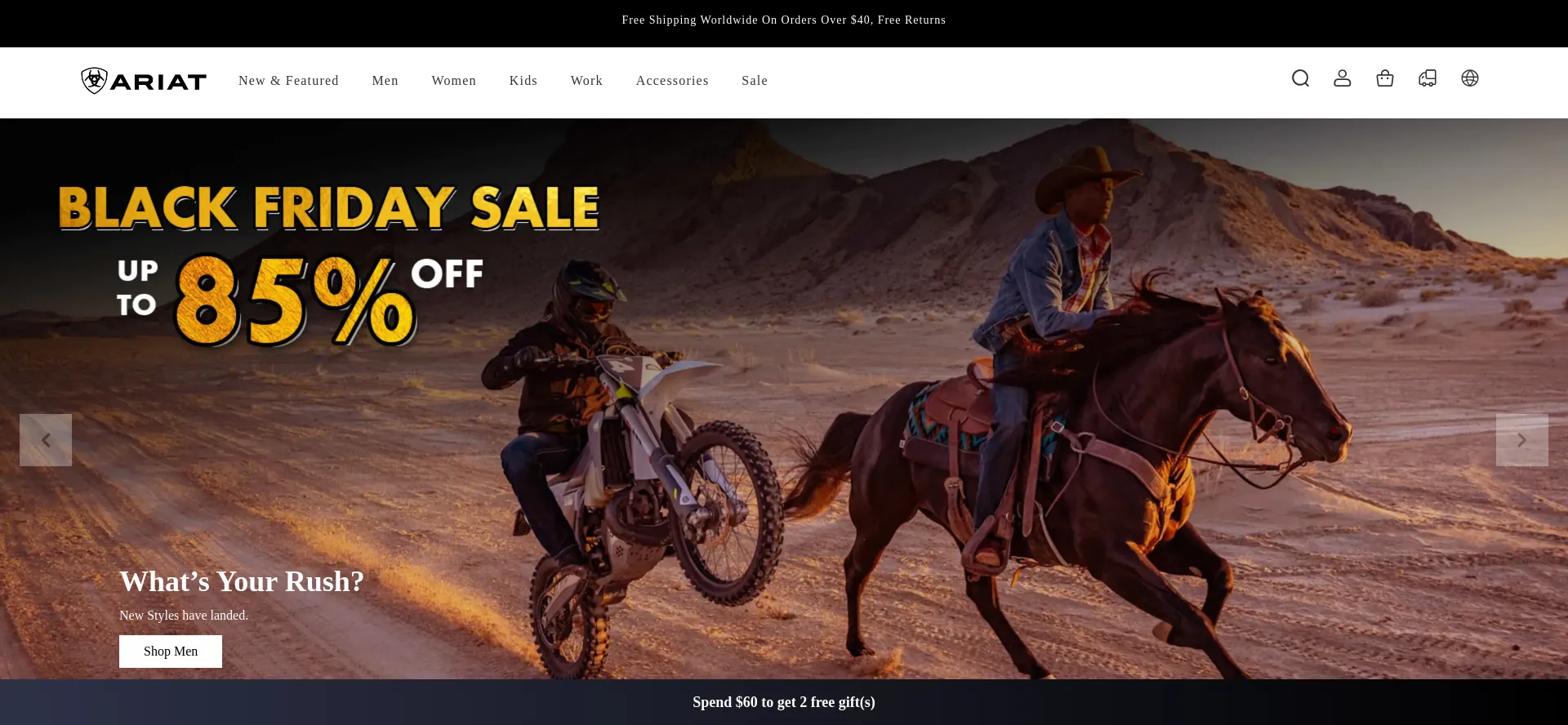 Website screenshot of Ariat-outletsale.shop