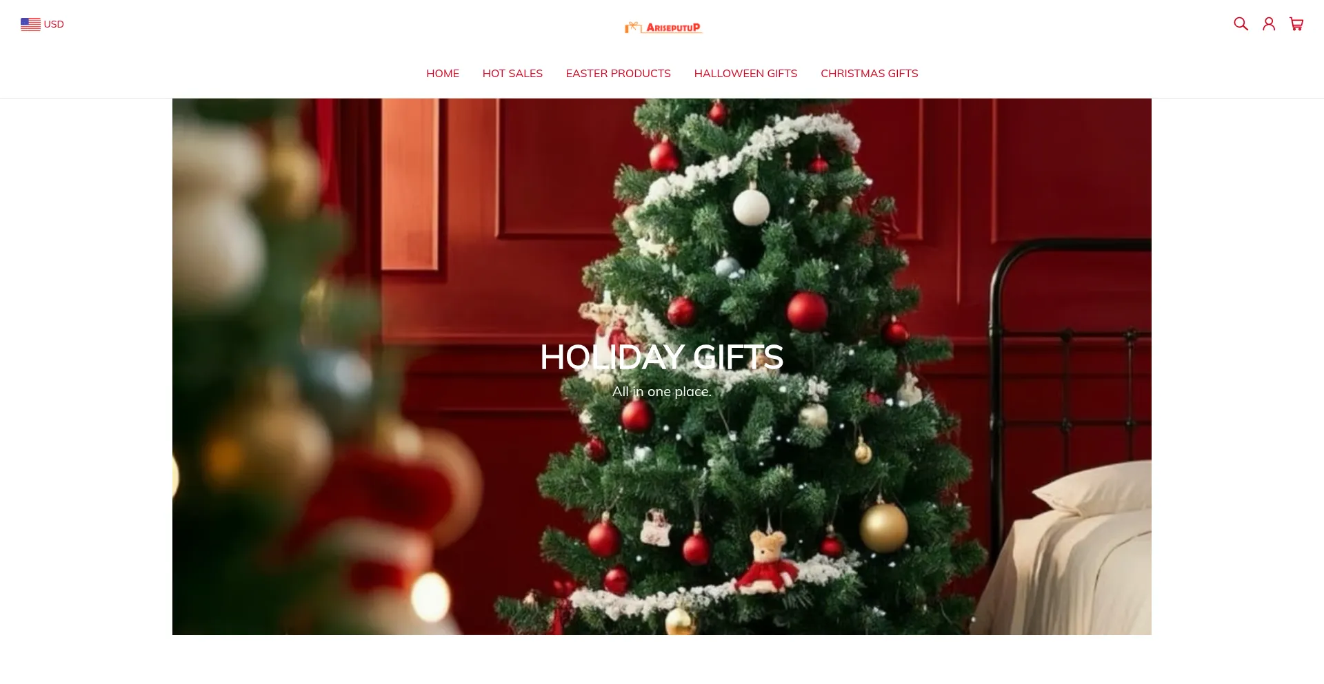 Website screenshot of Ariseputup.com