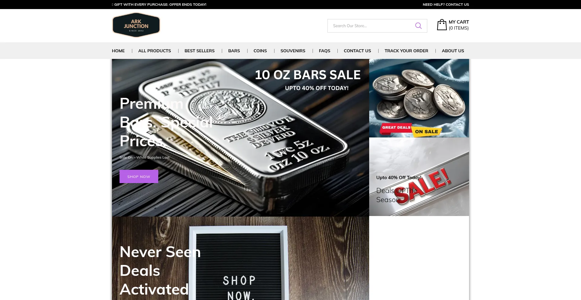Website screenshot of Arkonlineshop.com