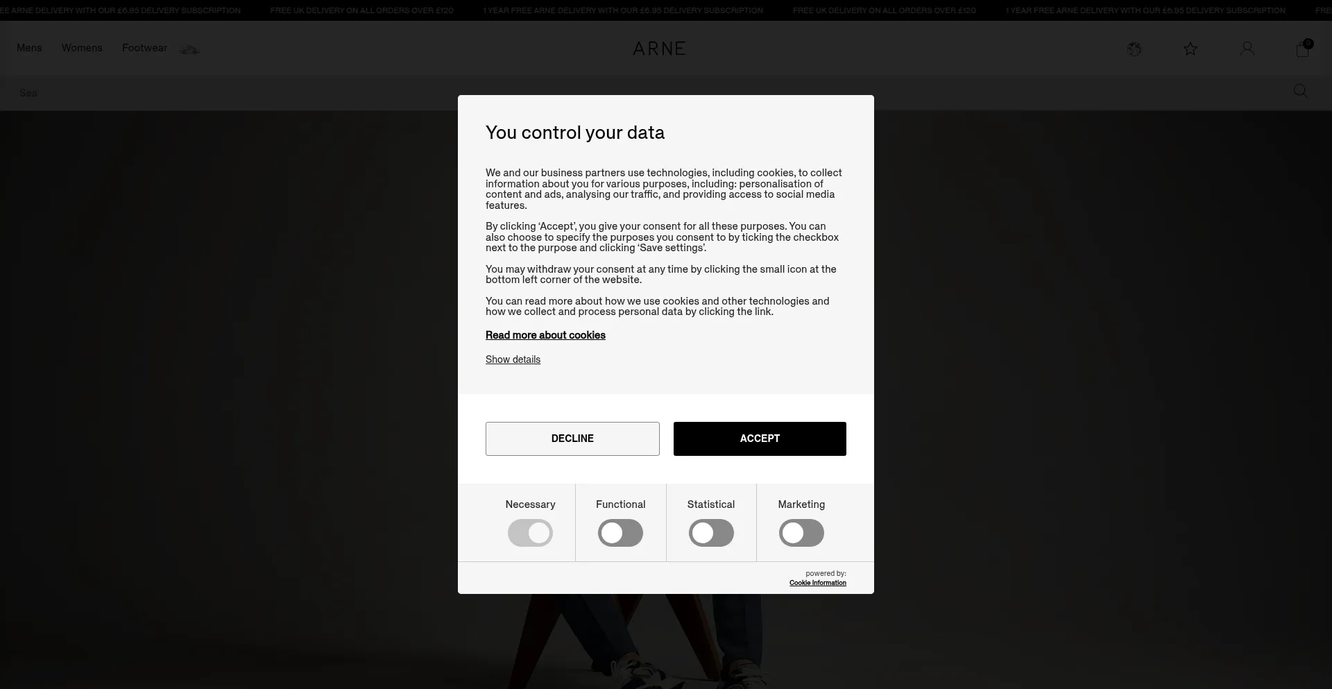 Website screenshot of Arneclo.com