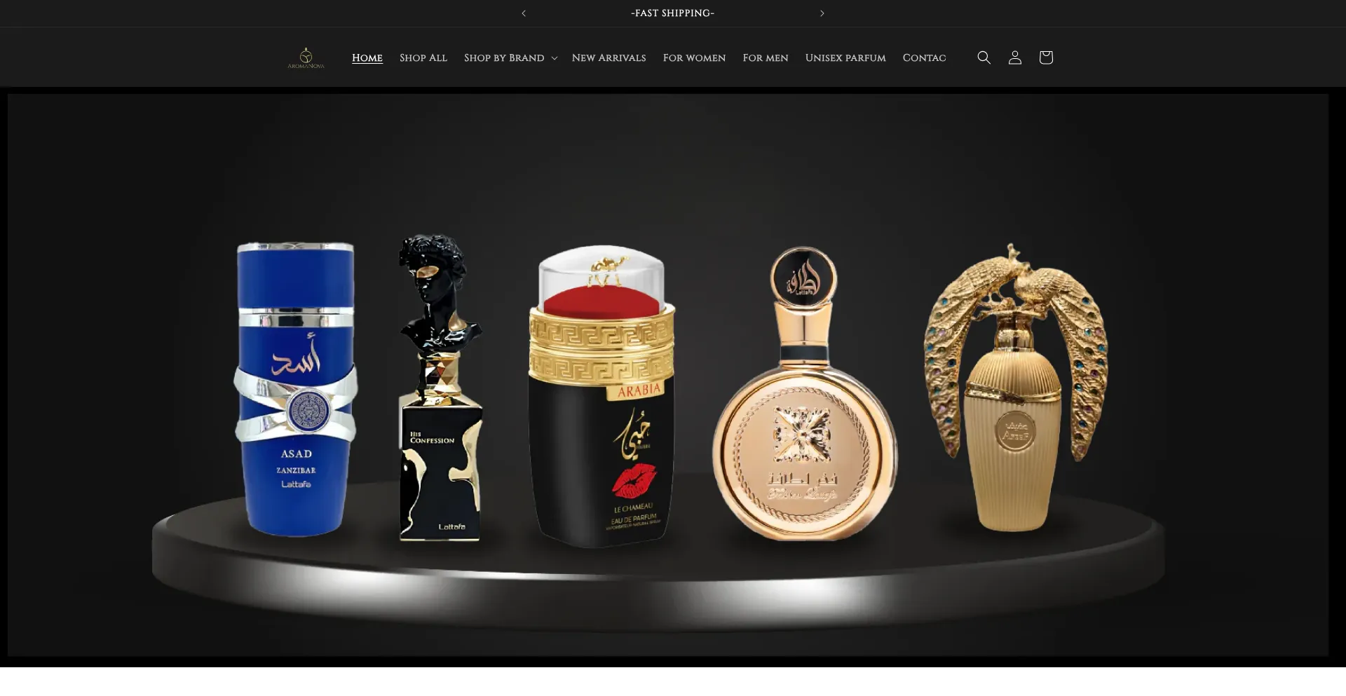 Website screenshot of Aromanovawholesale.com
