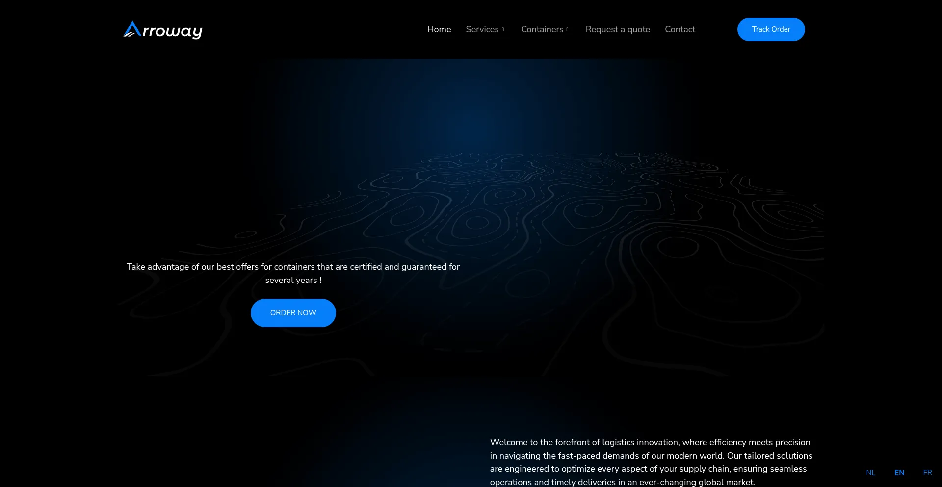 Website screenshot of Arroway-container.com