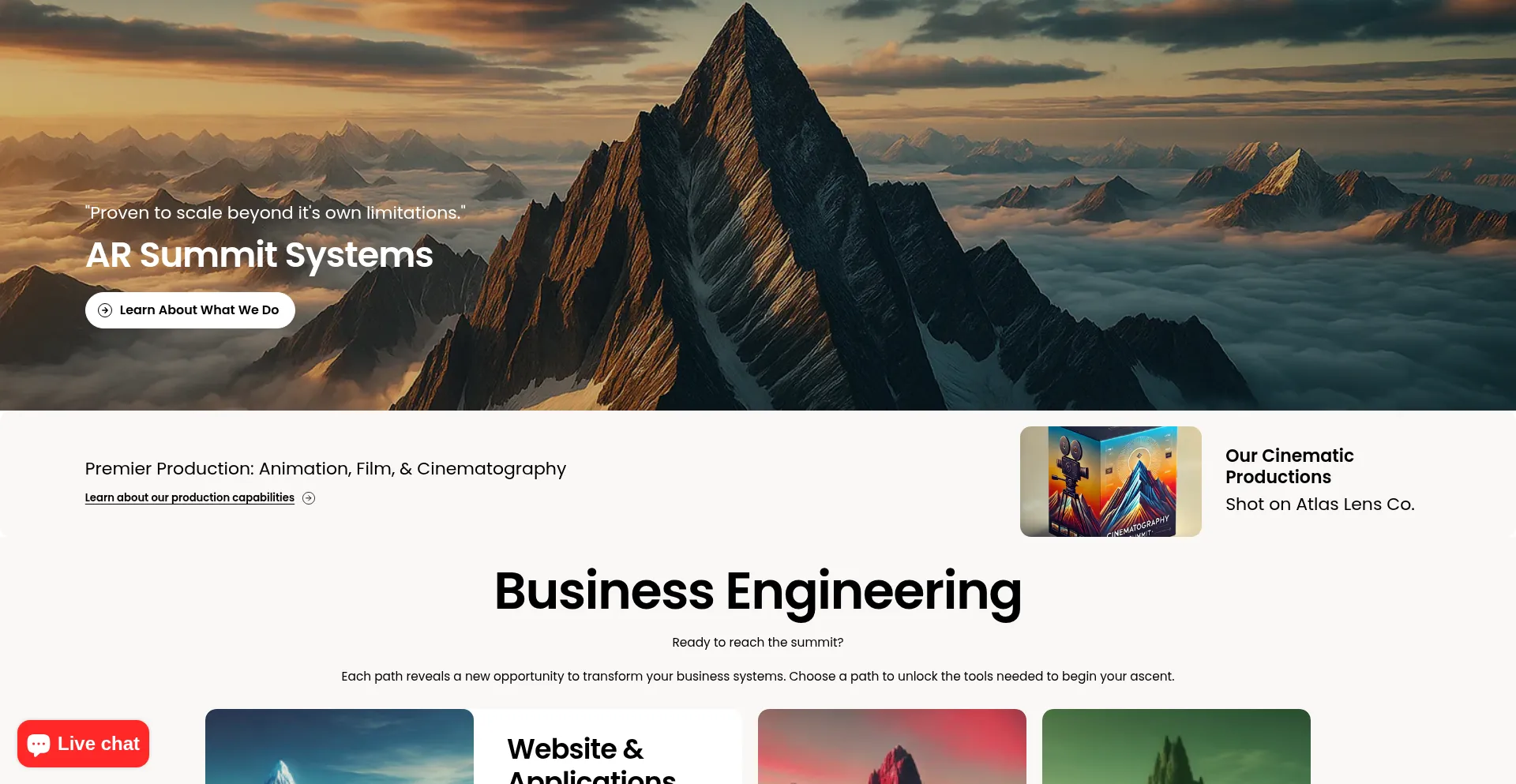 Website screenshot of Arsummitsystems.com