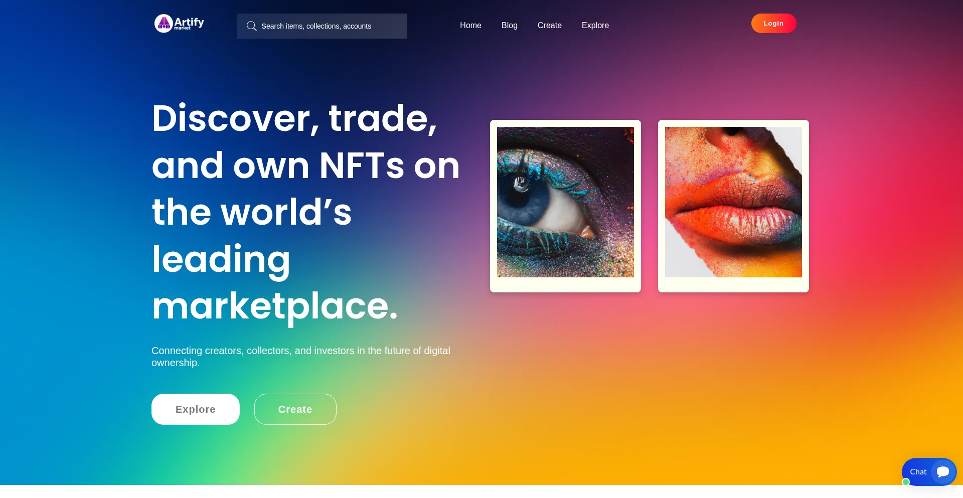 Website screenshot of Artifymarket.com