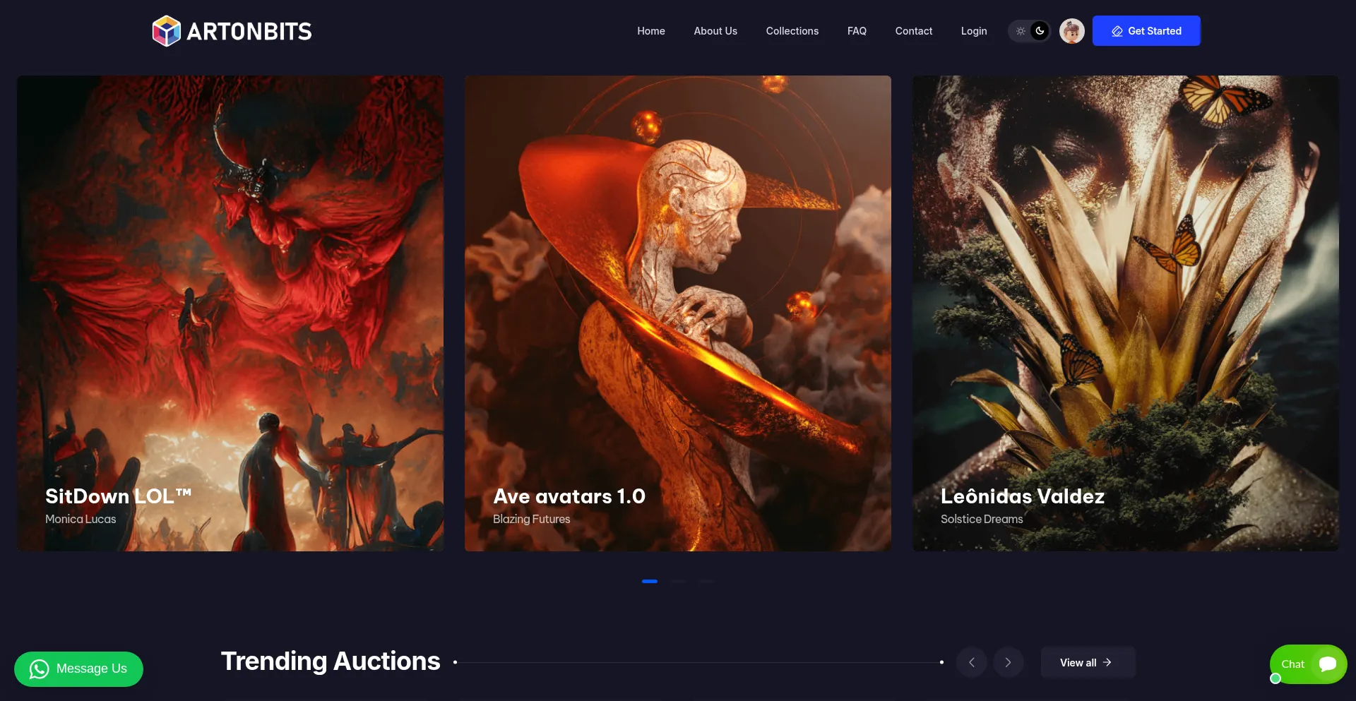 Website screenshot of Artonbits.com