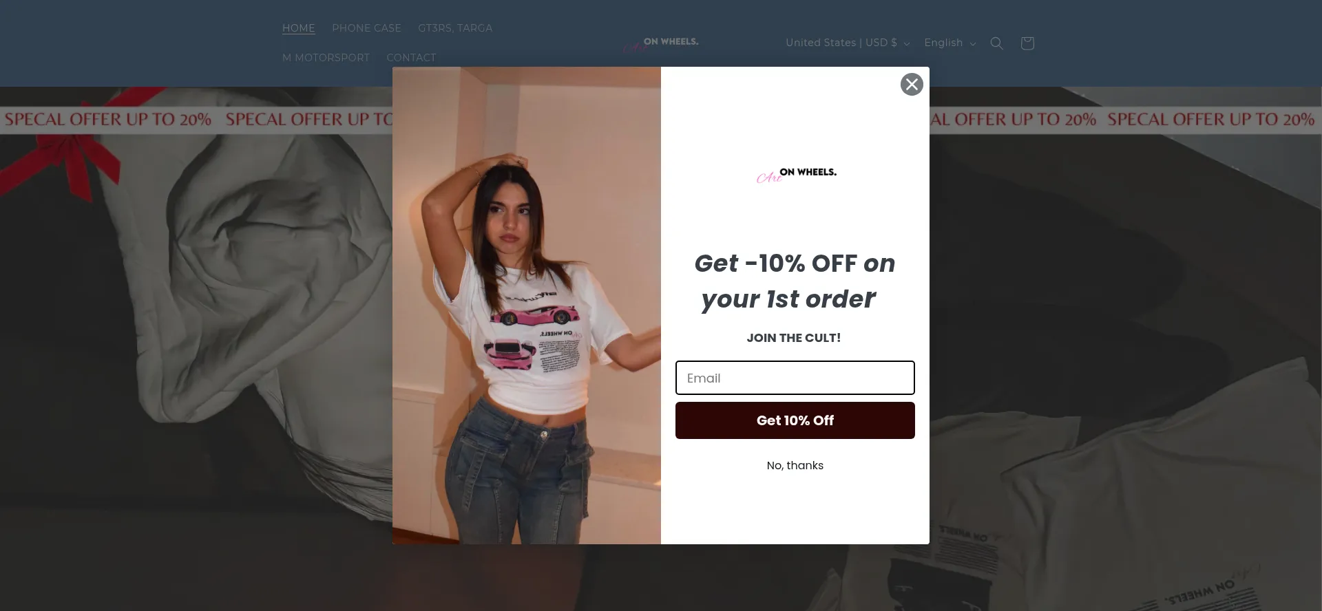 Website screenshot of Artonwheels.co