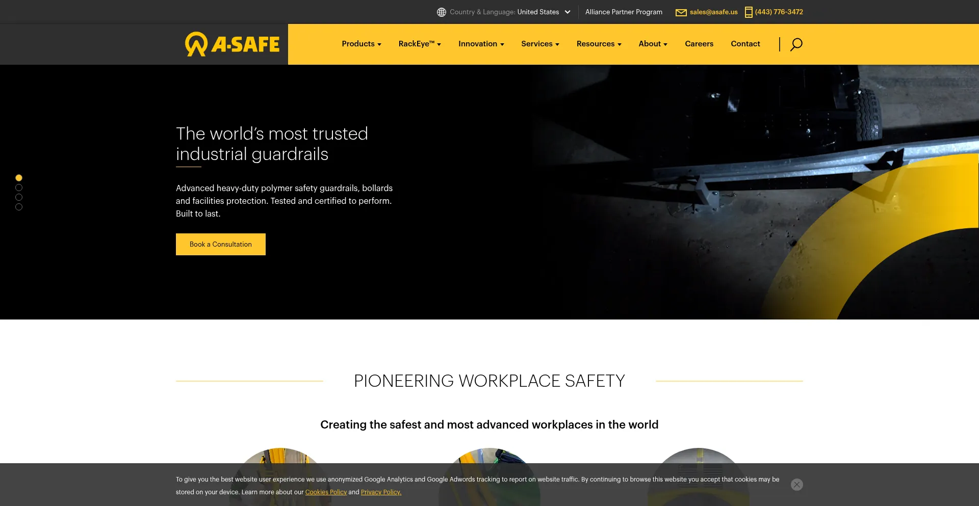 Website screenshot of Asafe.com