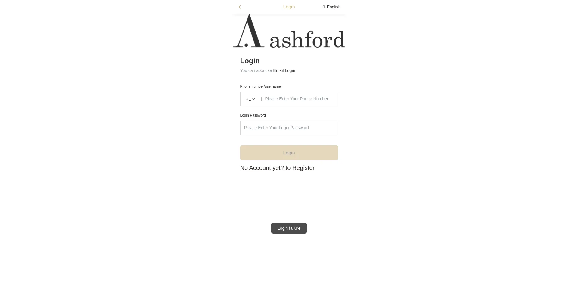 Website screenshot of Ashfordsclub.shop