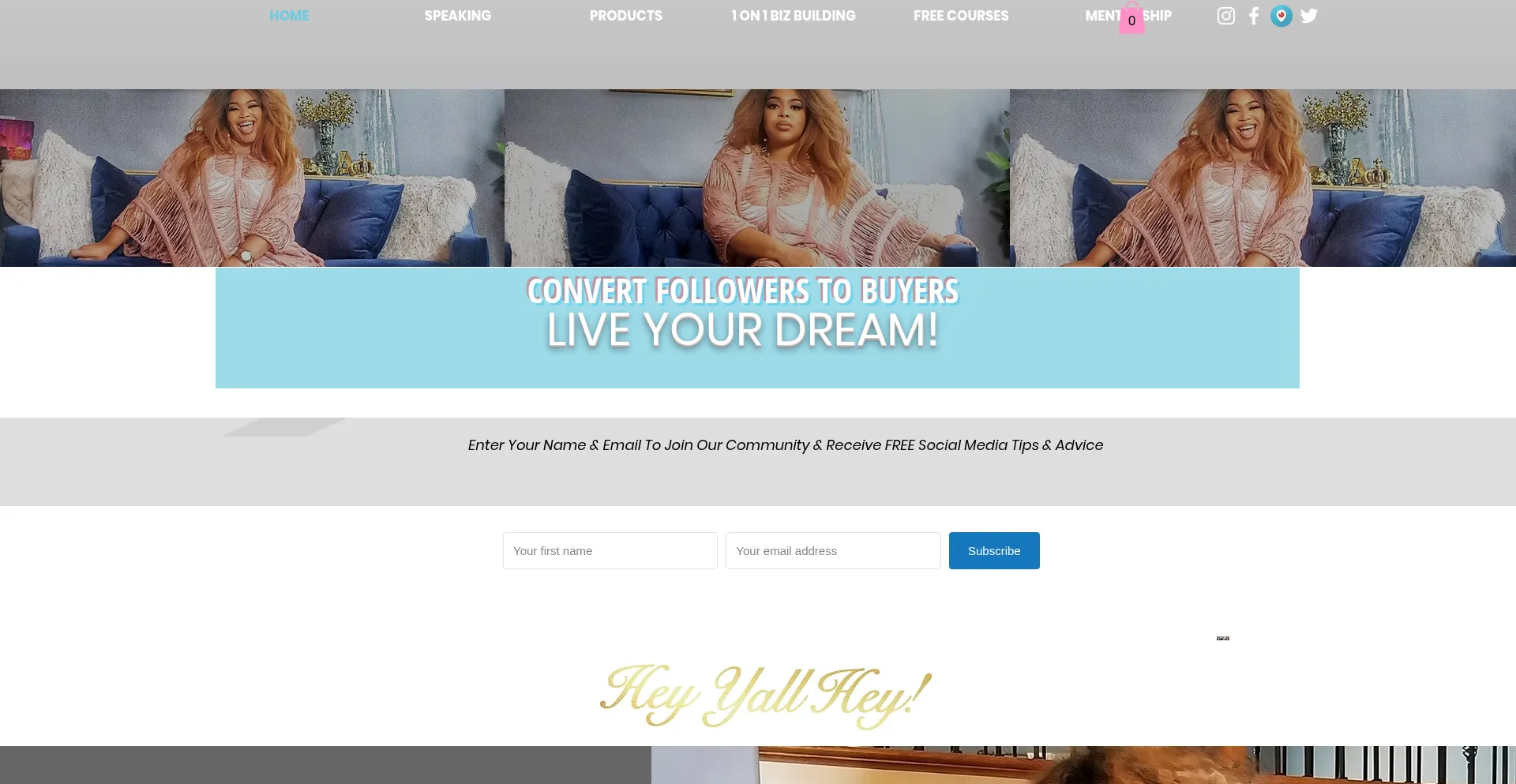 Website screenshot of Ashleyannspeaks.com