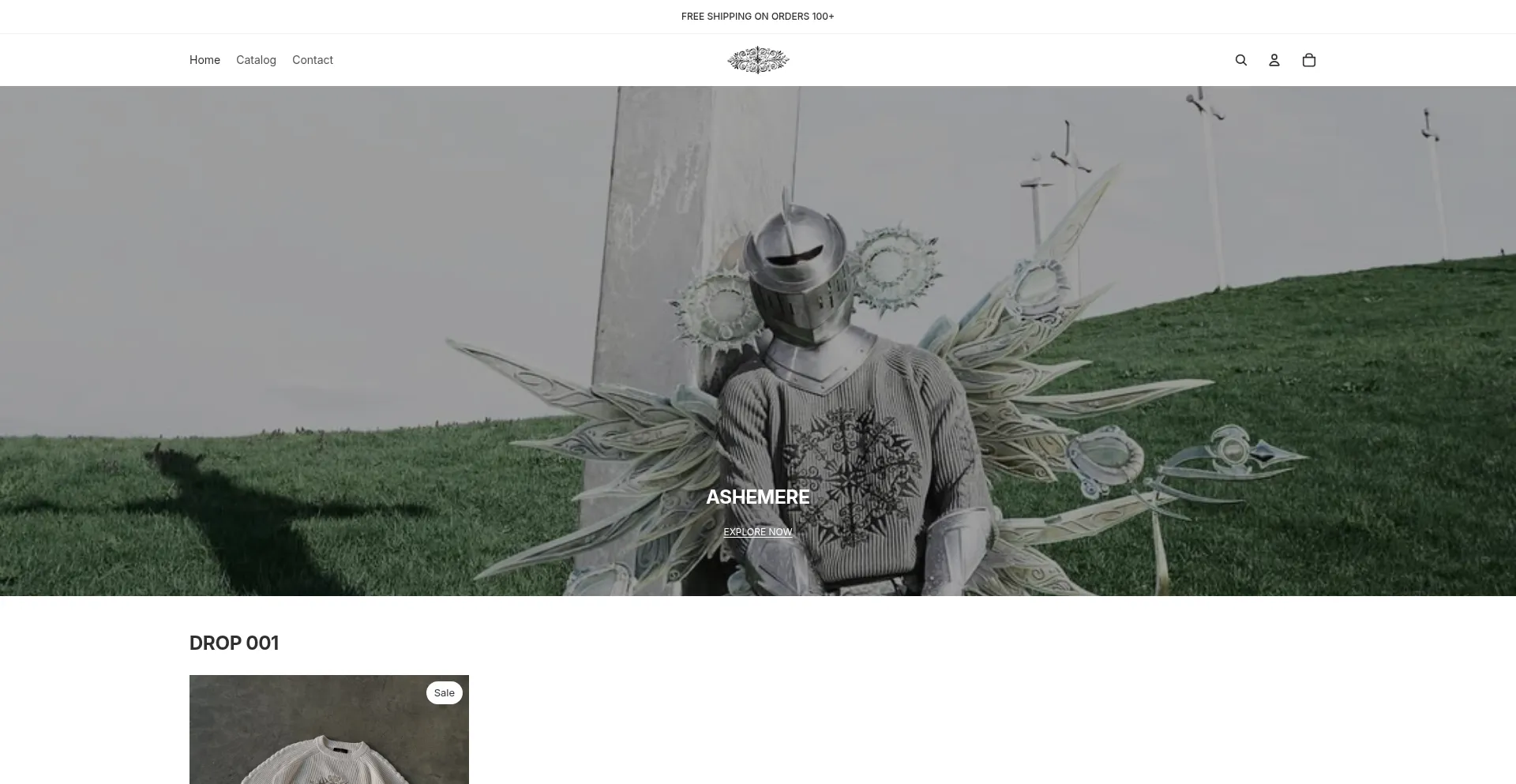 Website screenshot of Ashmere.shop
