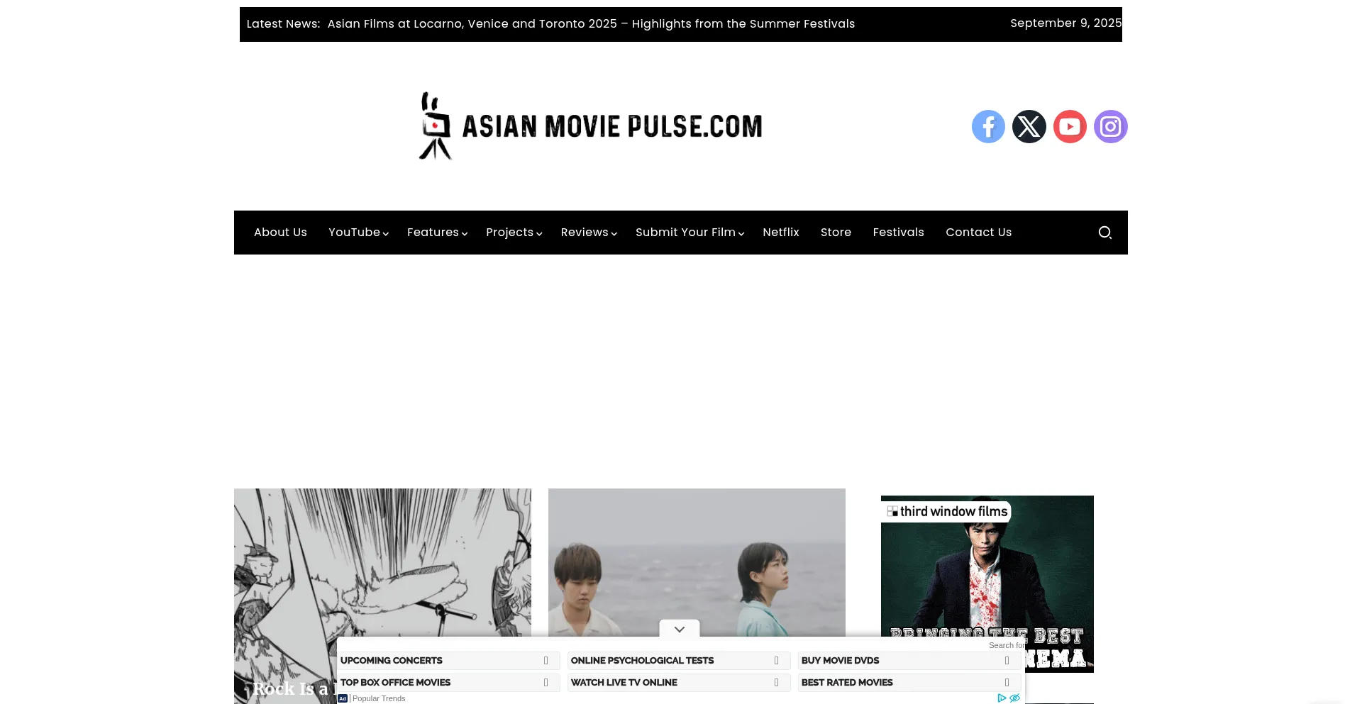 Website screenshot of Asianmoviepulse.com