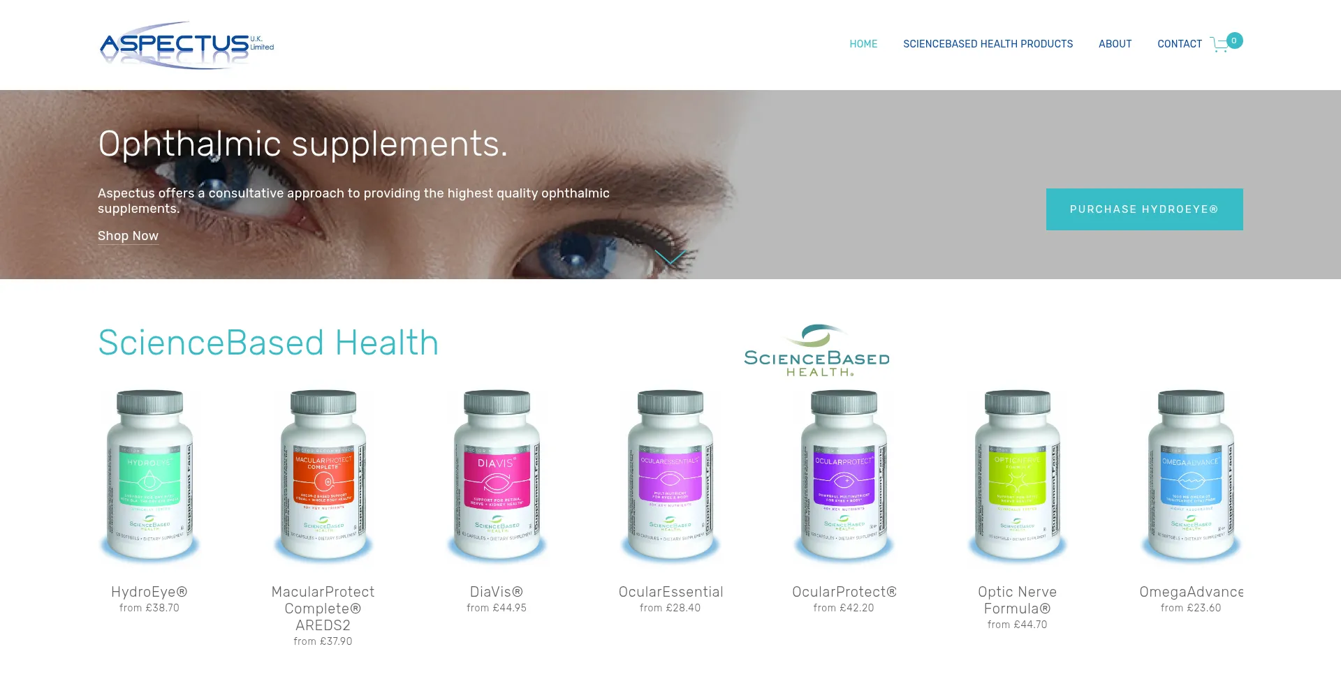Website screenshot of Aspectus-uk.co.uk
