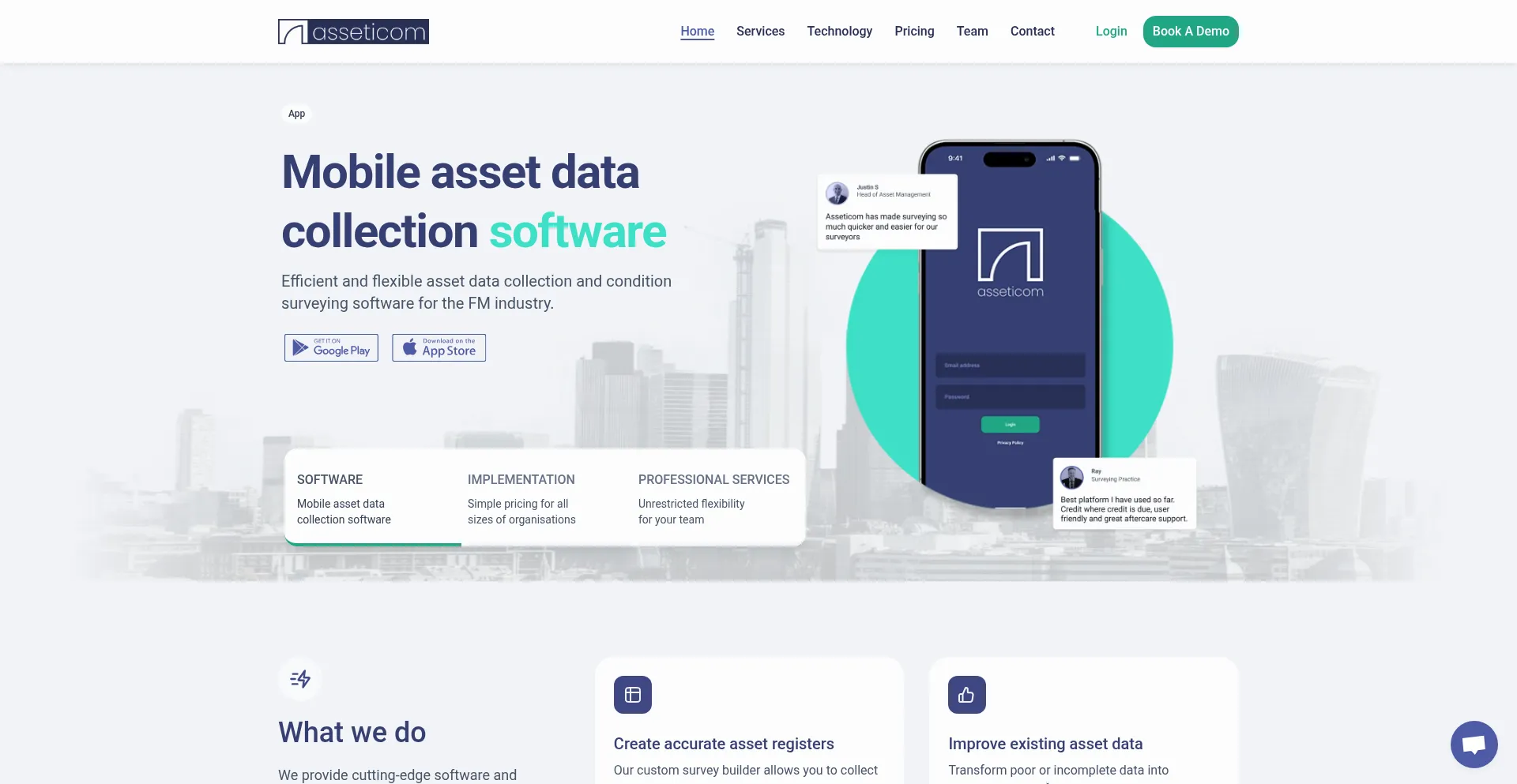 Website screenshot of Asseticom.co.uk