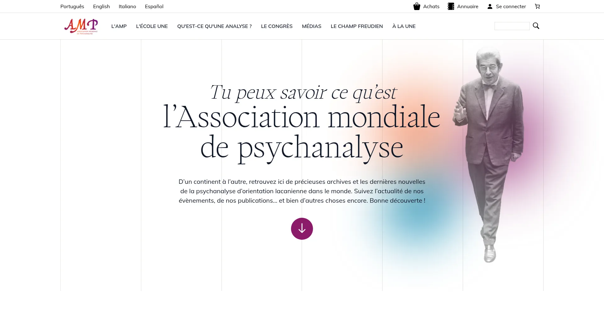 Website screenshot of Association-mondiale-psychanalyse.org