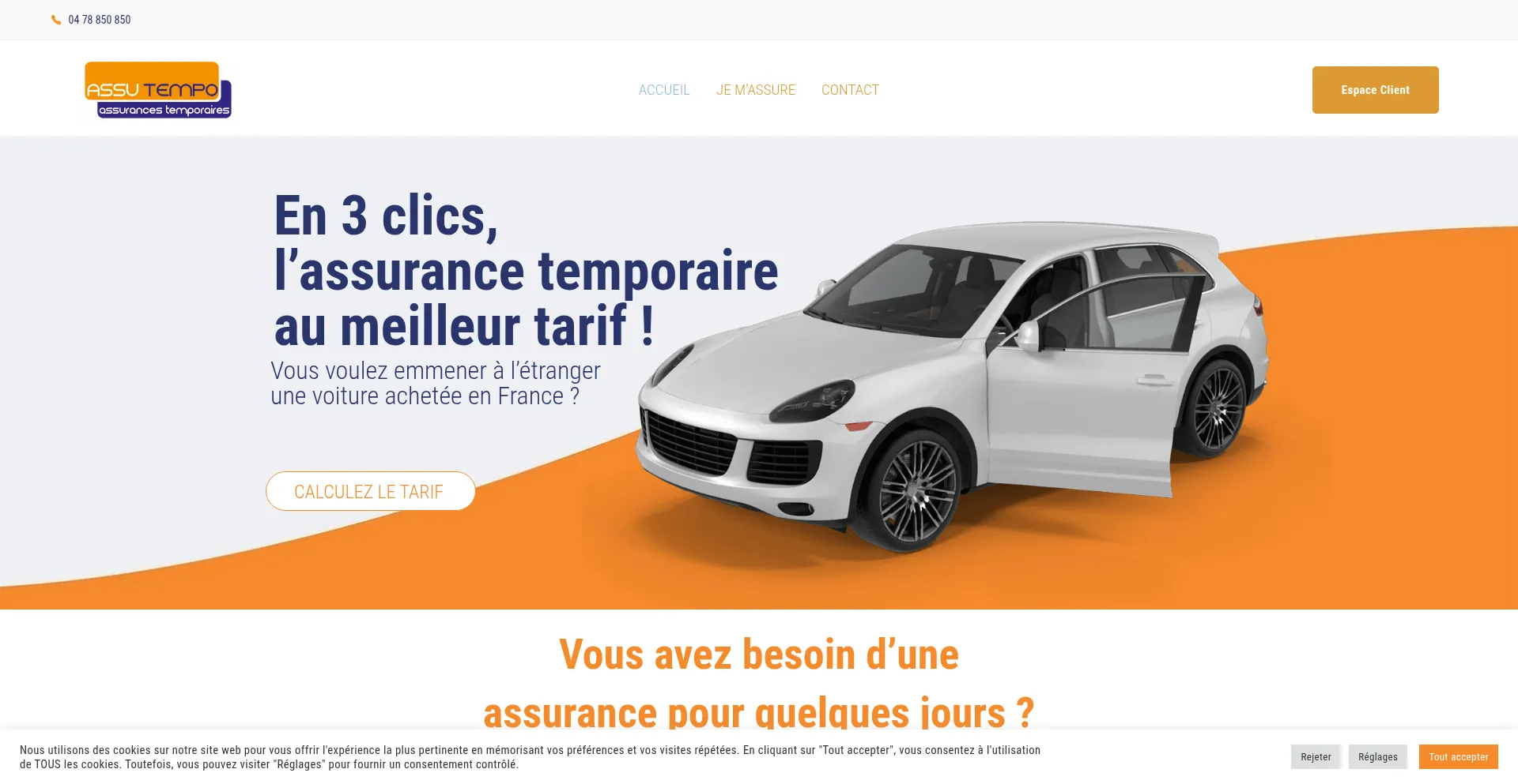 Website screenshot of Assutempo.com