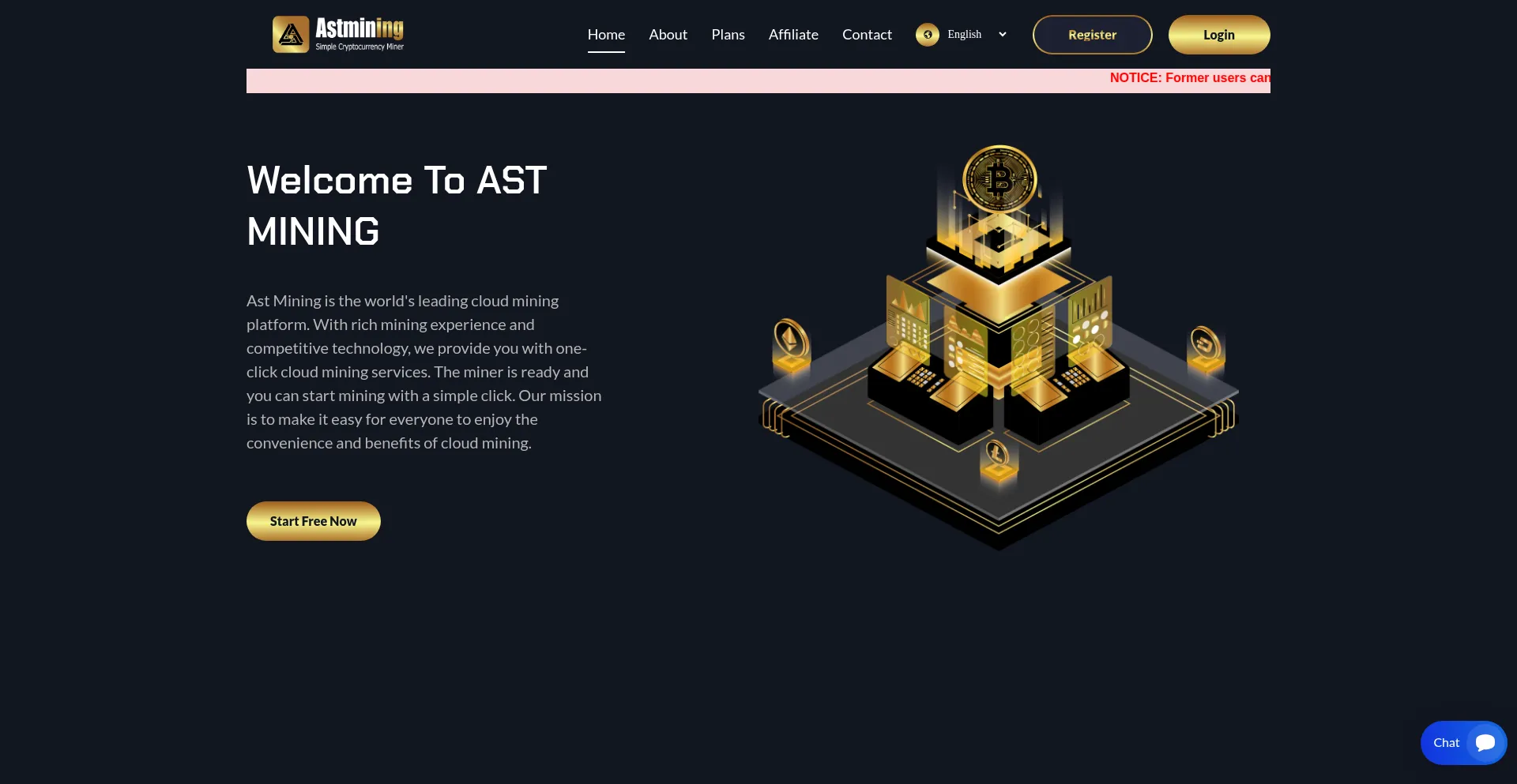 Website screenshot of Astmining.co