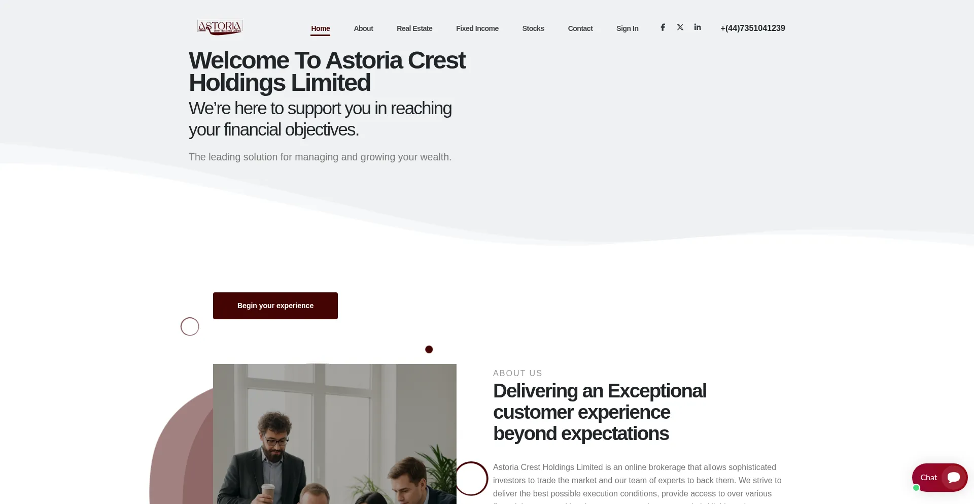 Website screenshot of Astoriacrestholding.com