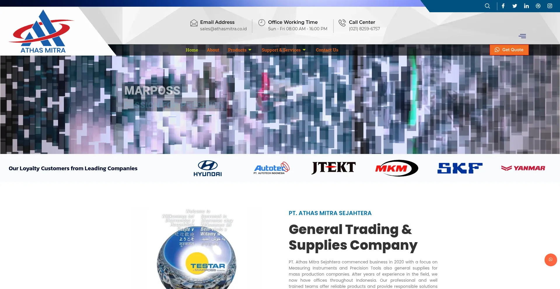 Website screenshot of Athasmitra.co.id
