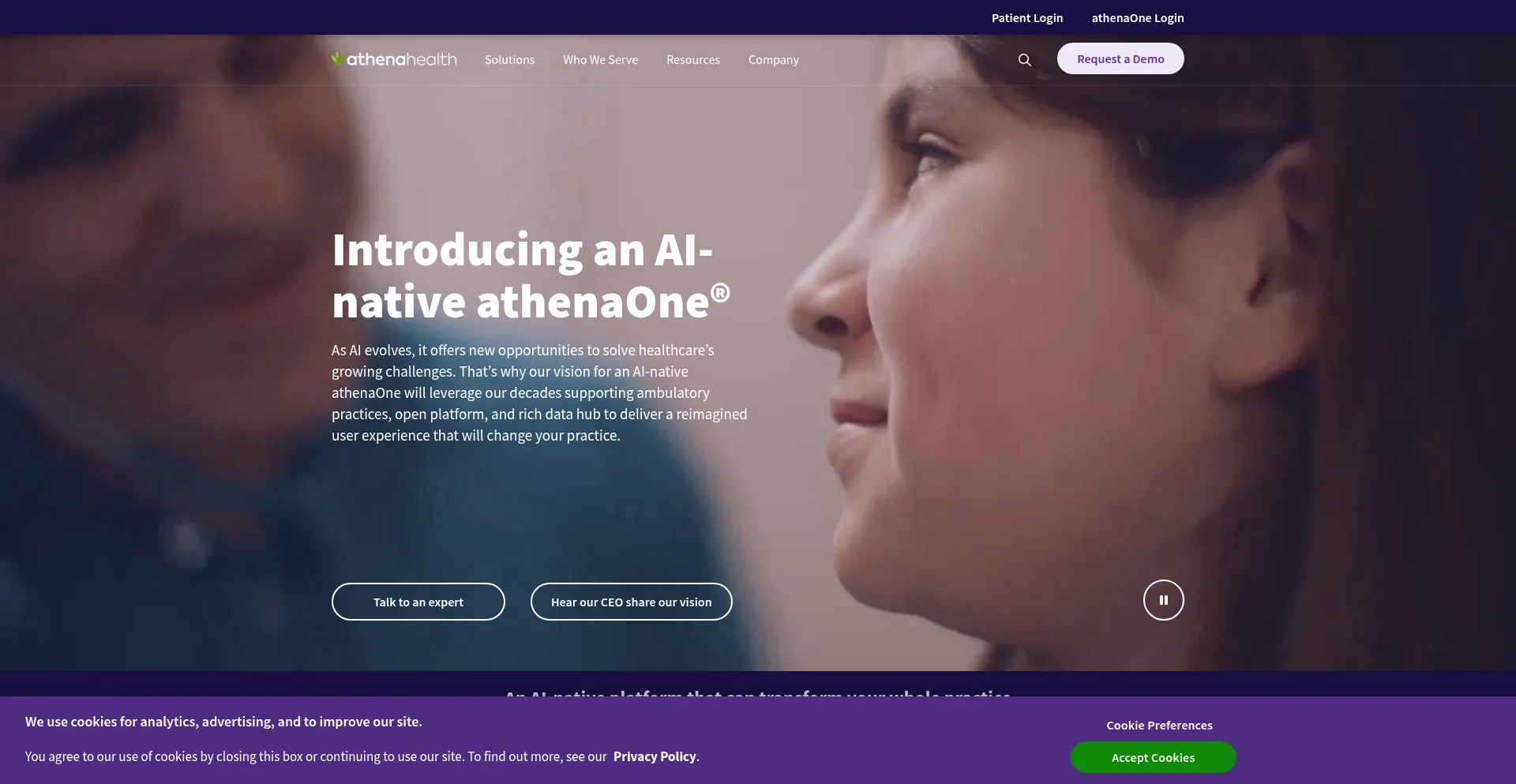 Website screenshot of Athenahealthpayment.com