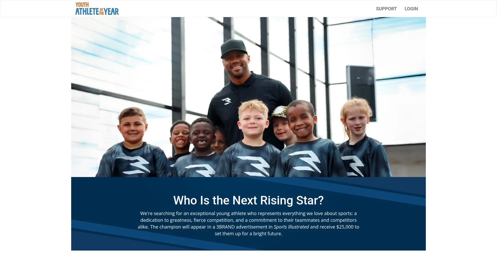 Website screenshot of Athleteoftheyear.org