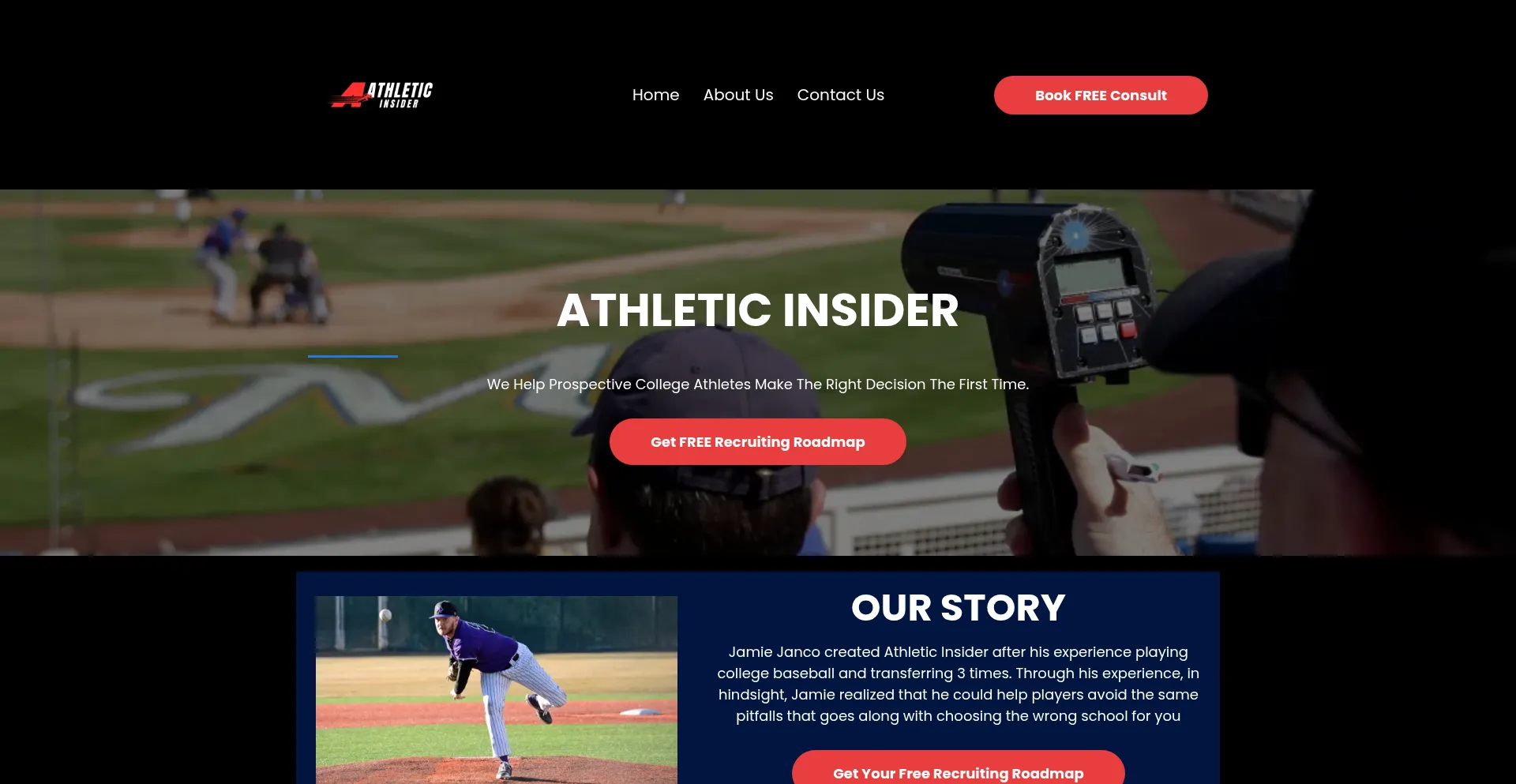 Website screenshot of Athleticinsider.net