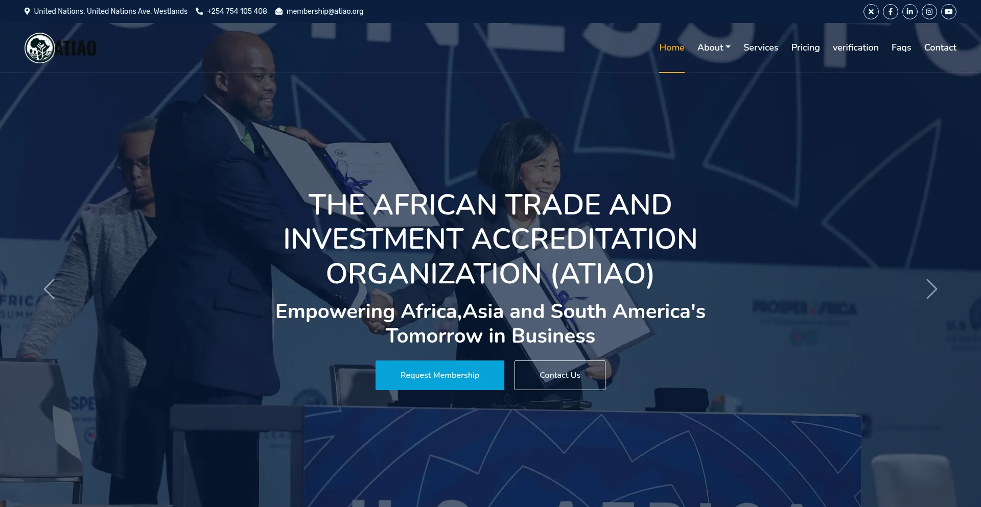 Website screenshot of Atiao.org
