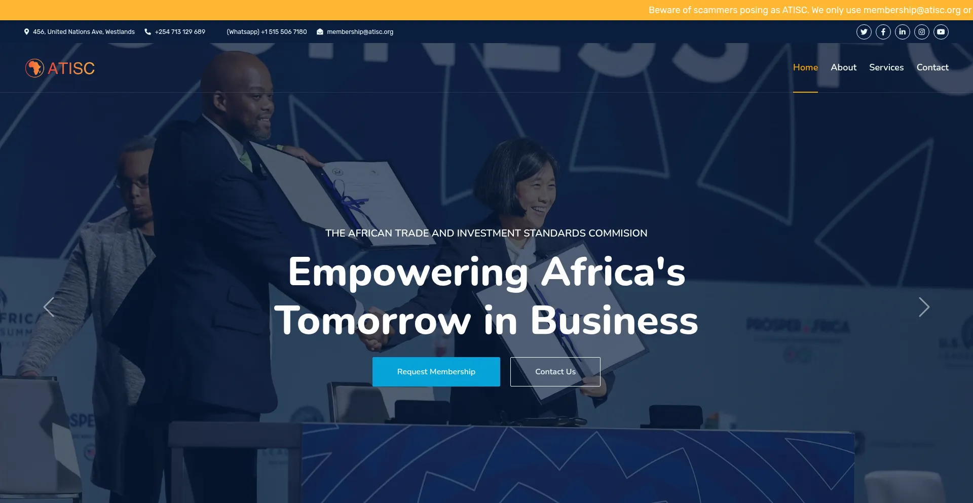 Website screenshot of Atisc.org