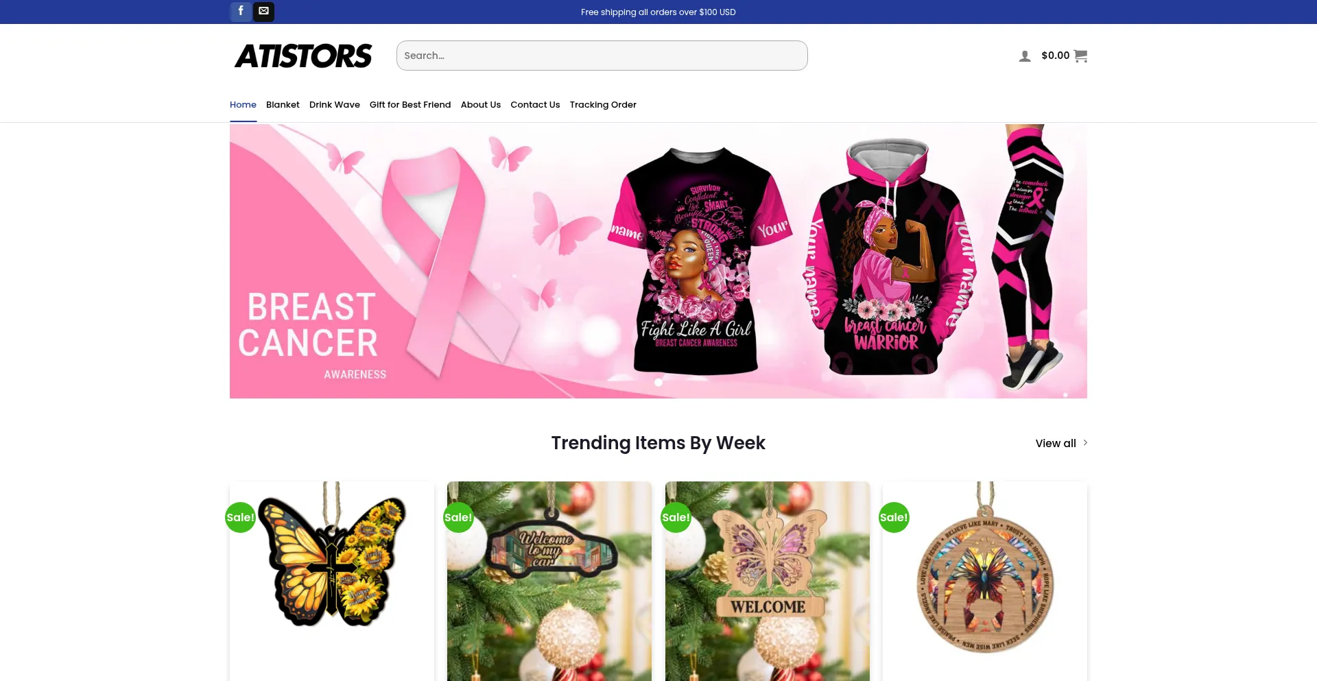 Website screenshot of Atistors.com