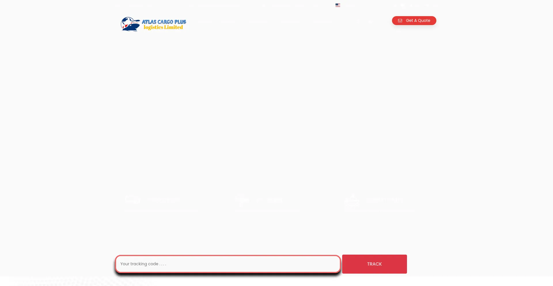 Website screenshot of Atlascargoplus.com