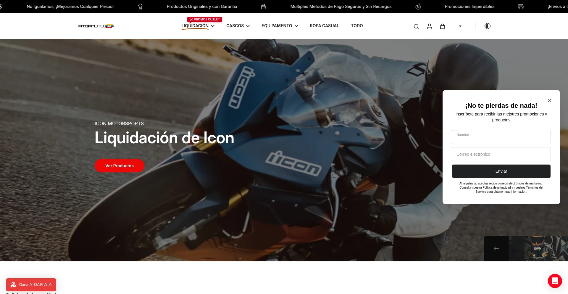 Website screenshot of Atoamotos.com