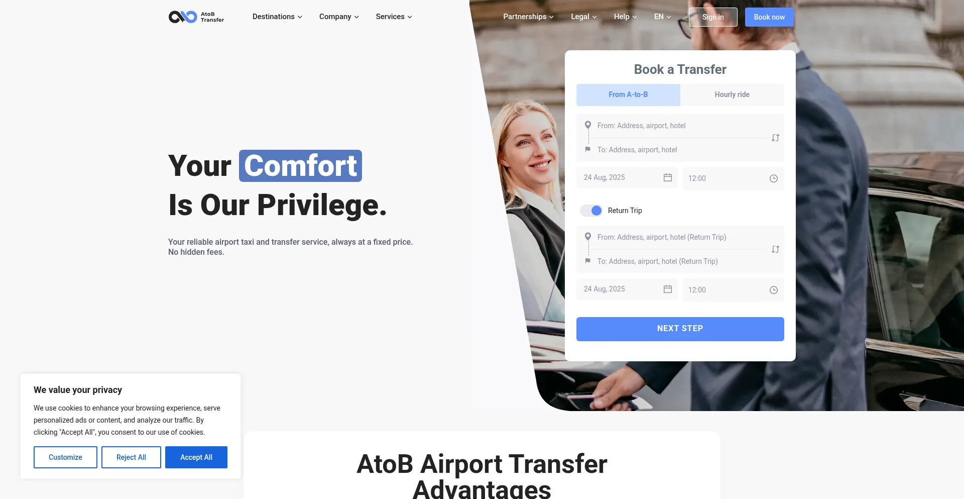 Website screenshot of Atobtransfer.com