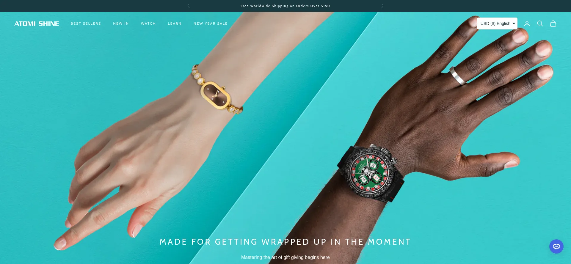 Website screenshot of Atomishine.com