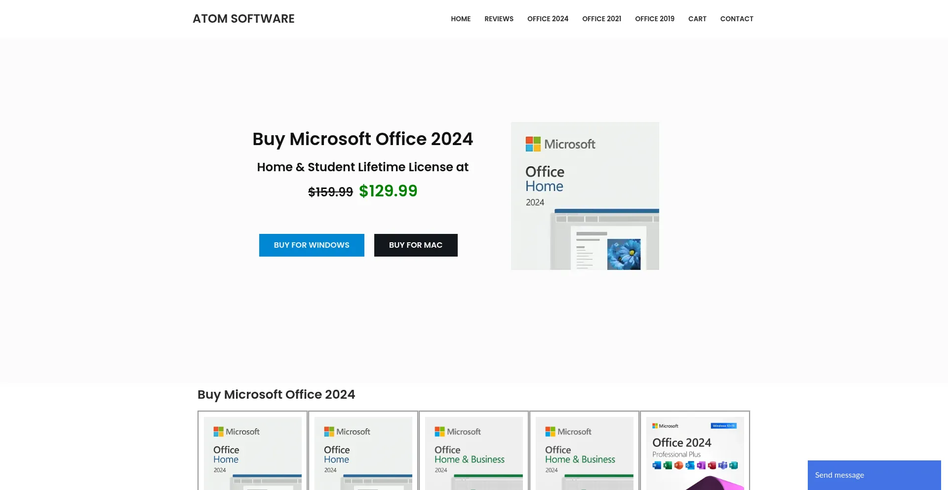 Website screenshot of Atomsoftwares.com