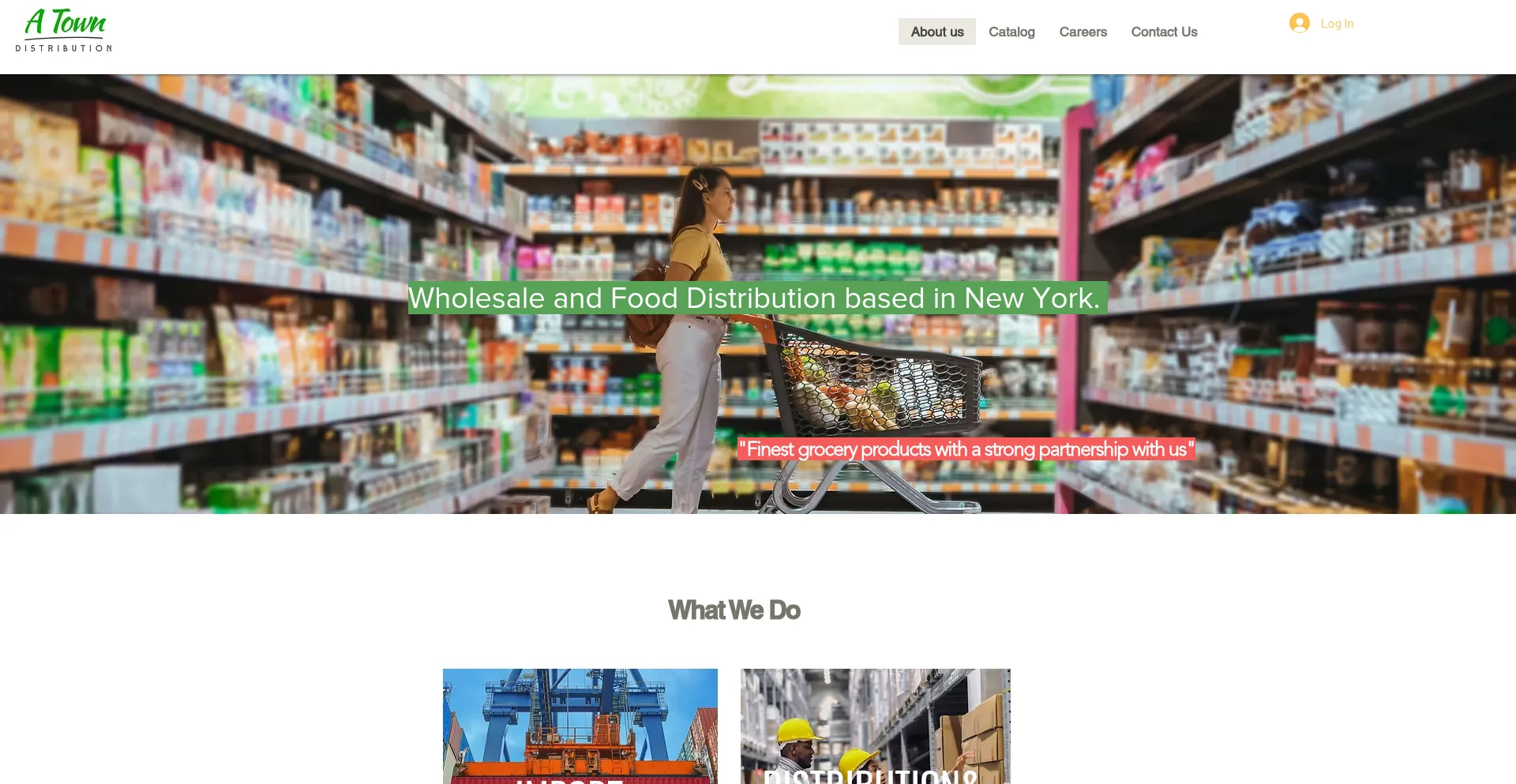 Website screenshot of Atowndistribution.com