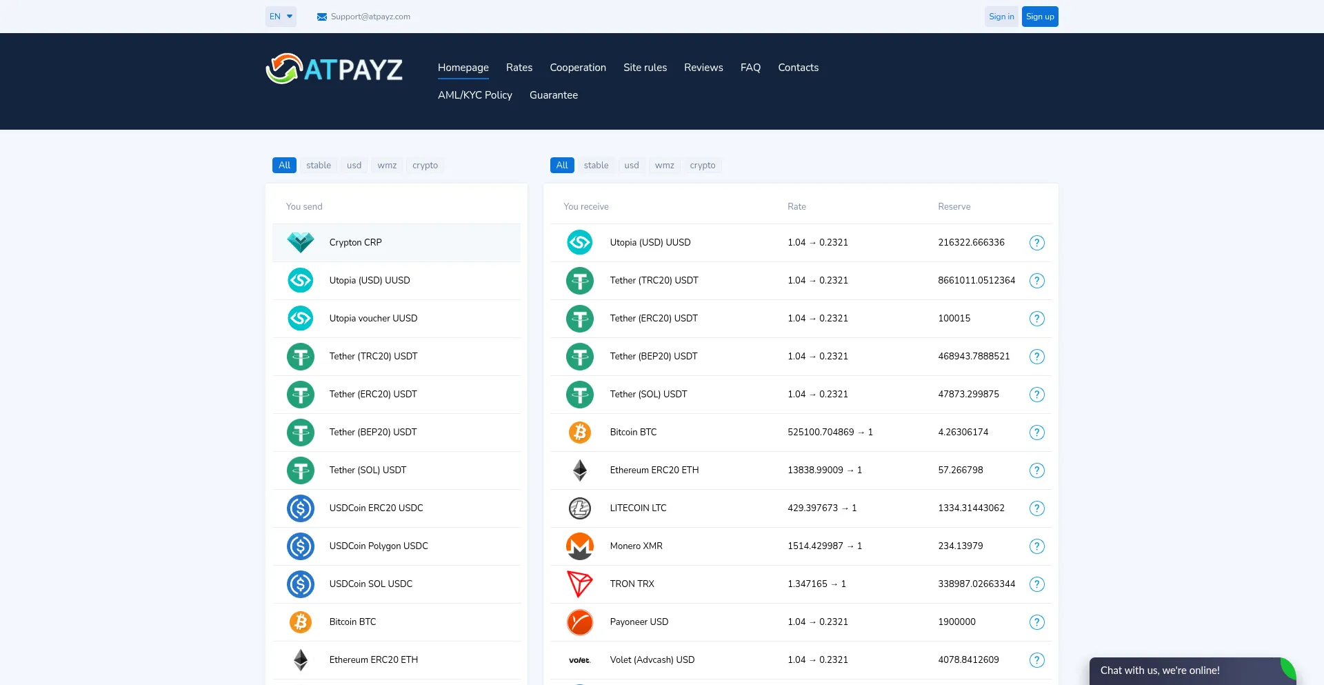 Website screenshot of Atpayz.com