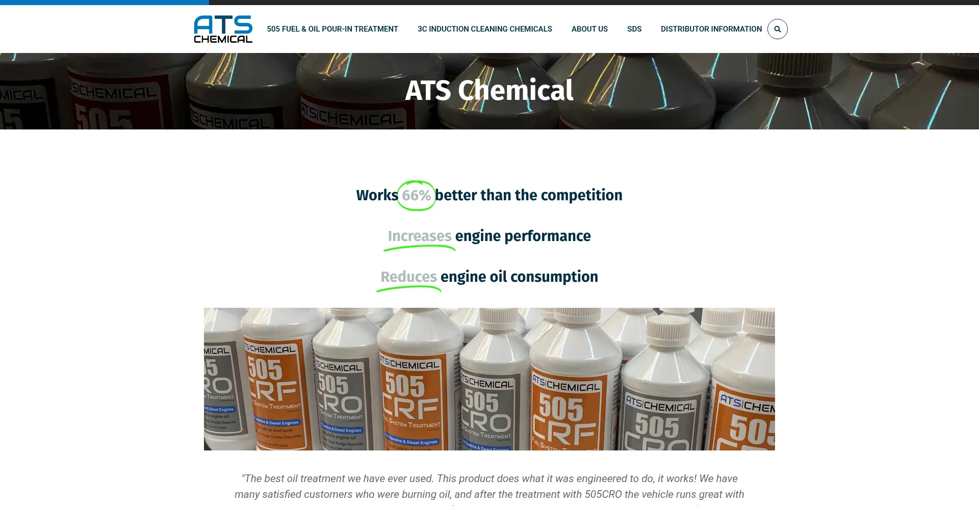 Website screenshot of Atschemicals.com