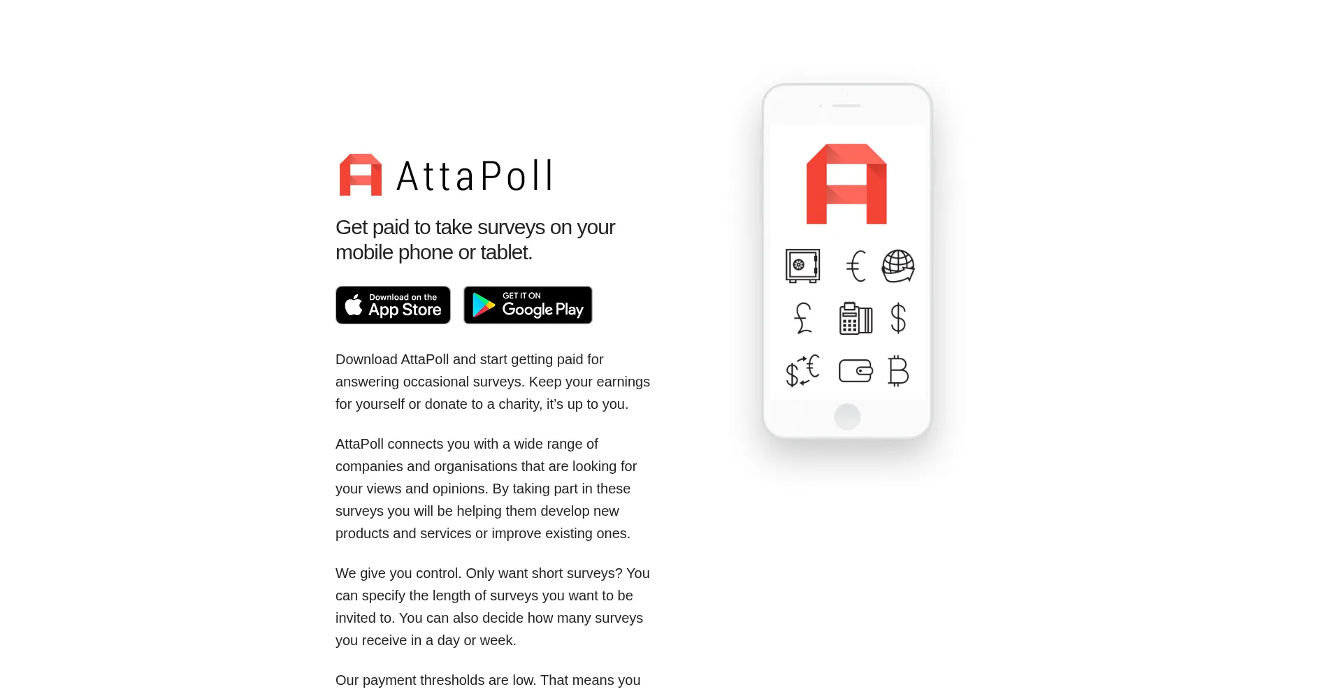 Website screenshot of Attapoll.app