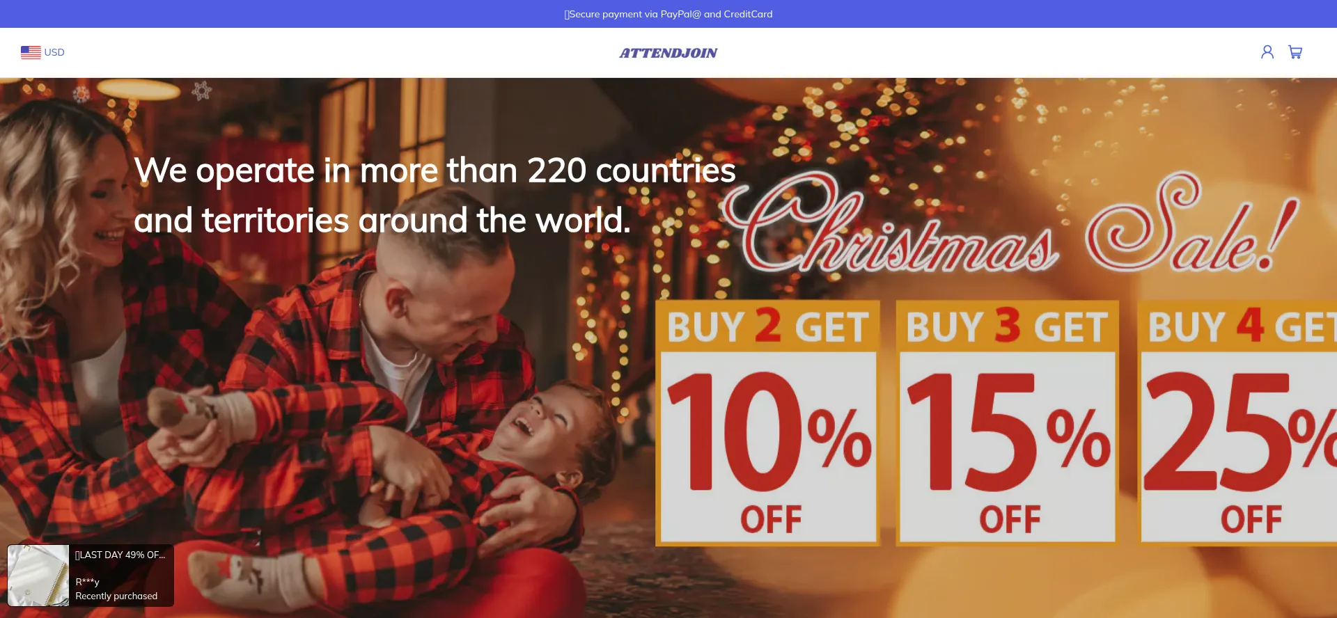 Website screenshot of Attendjoin.com