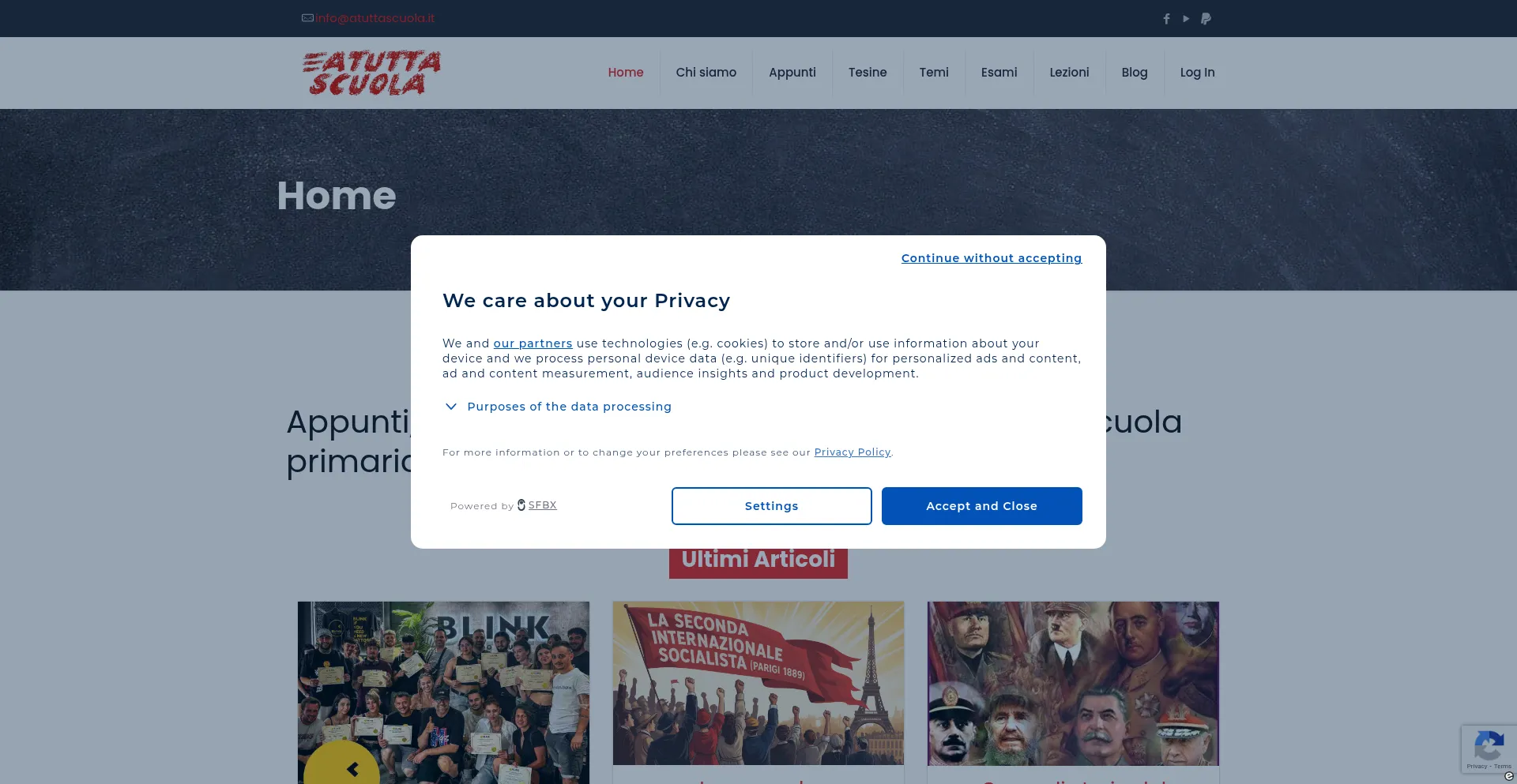 Website screenshot of Atuttascuola.it