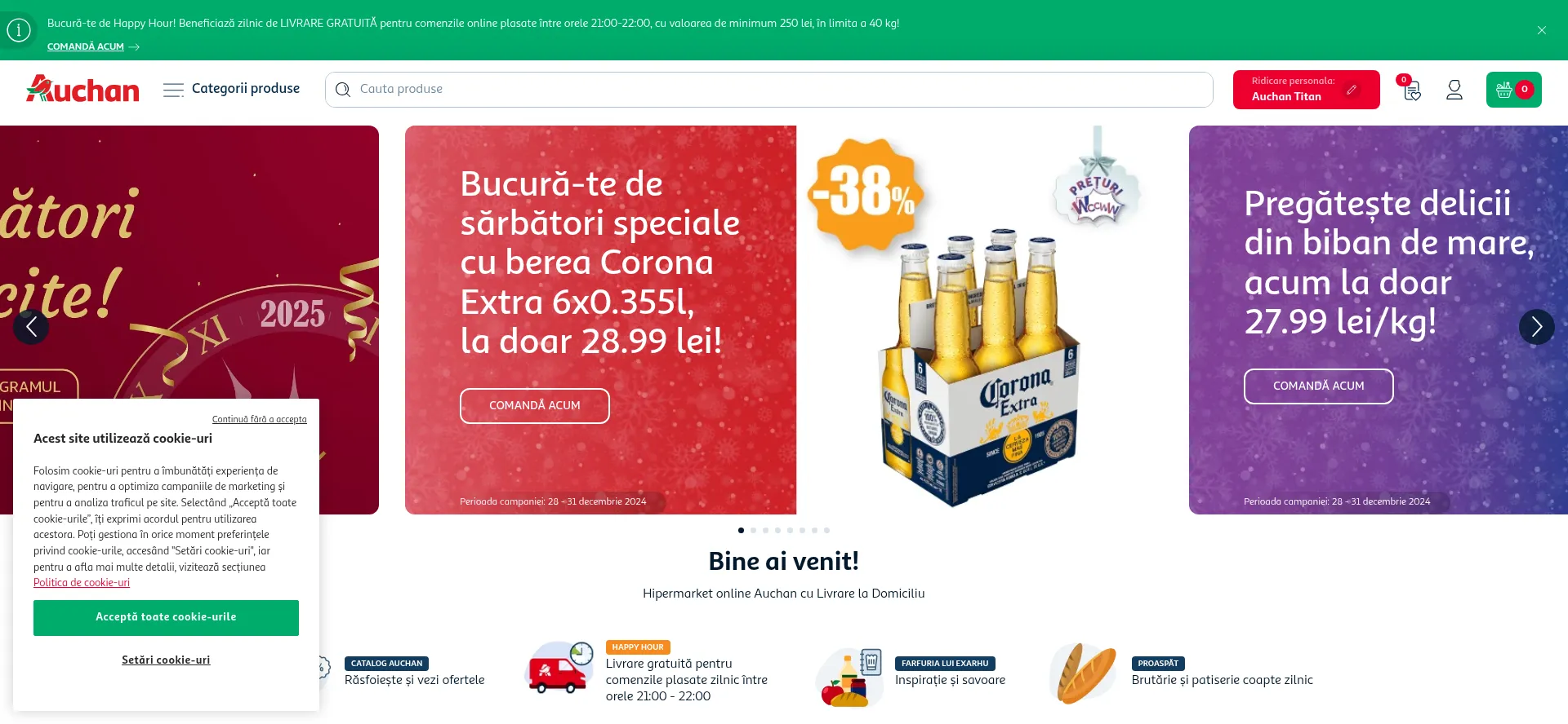Website screenshot of Auchan.ro