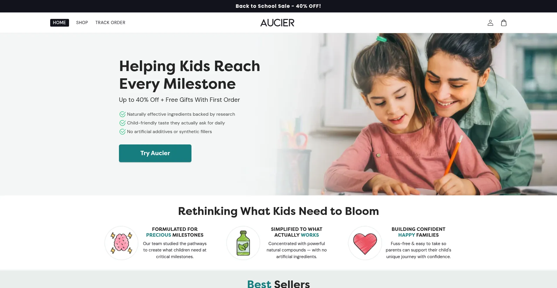 Website screenshot of Aucier.net