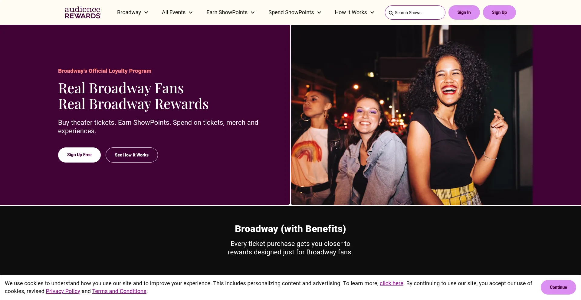 Website screenshot of Audiencerewards.com