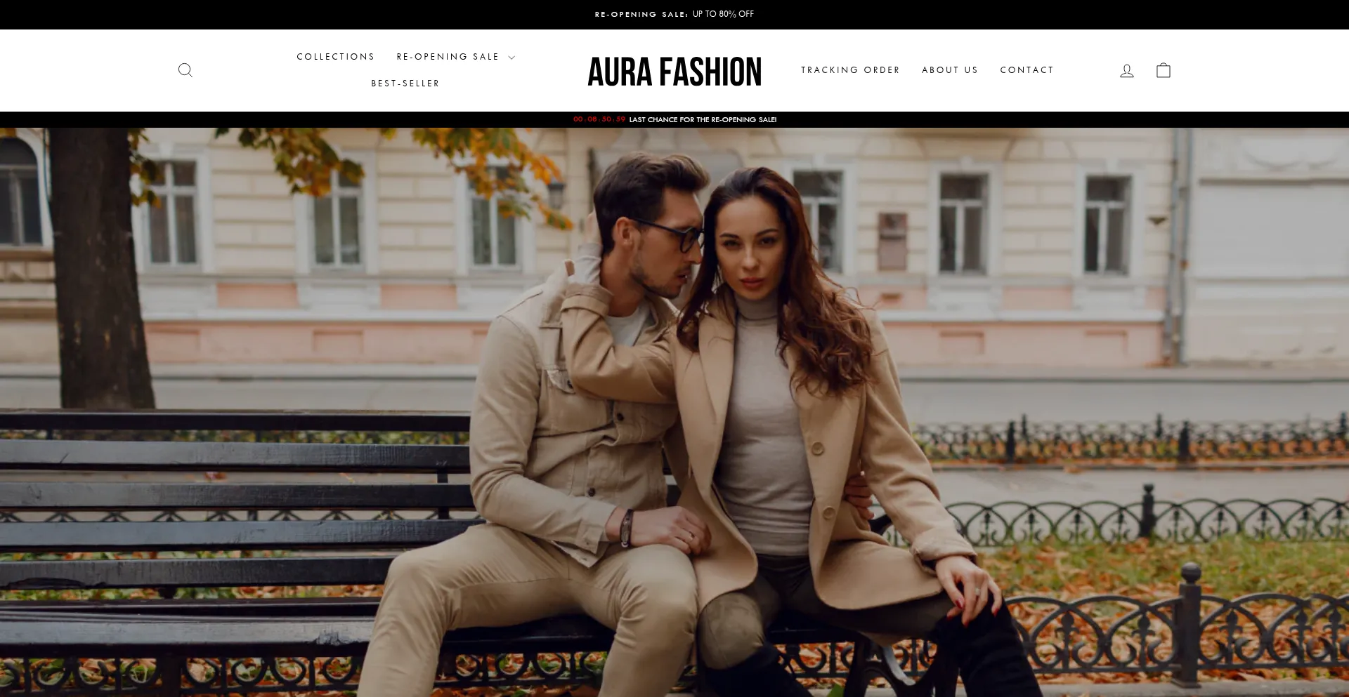 Website screenshot of Aurafash.com